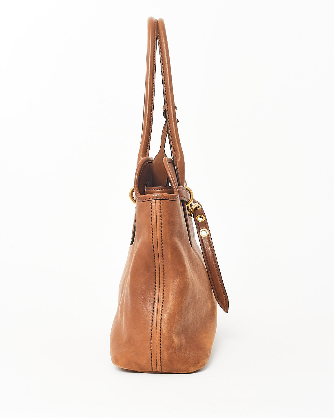 Miu Miu Brown (Oak) Nappa Leather Medium Adventure Bag