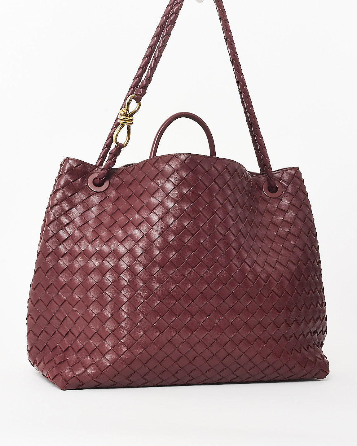 Bottega Veneta Red Barolo Intrecciato Leather Large Andiamo Bag