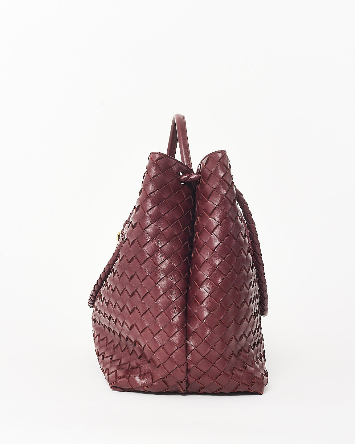 Bottega Veneta Red Barolo Intrecciato Leather Large Andiamo Bag