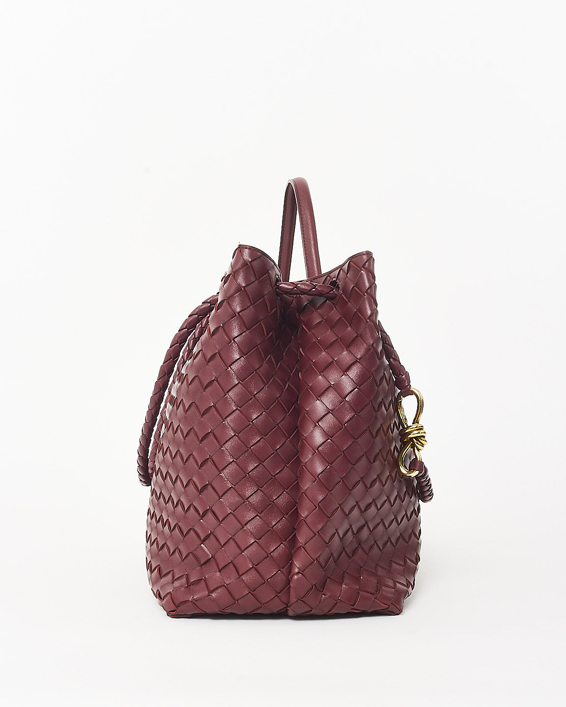 Bottega Veneta Red Barolo Intrecciato Leather Large Andiamo Bag