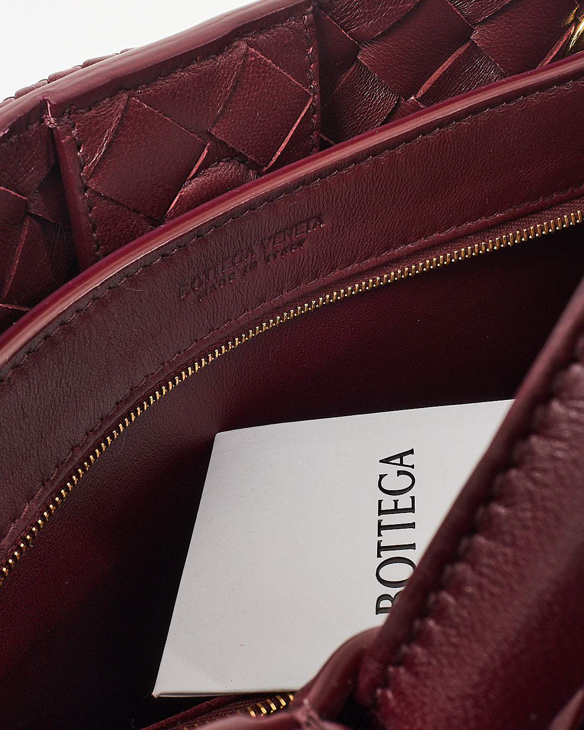 Bottega Veneta Red Barolo Intrecciato Leather Small Andiamo Bag
