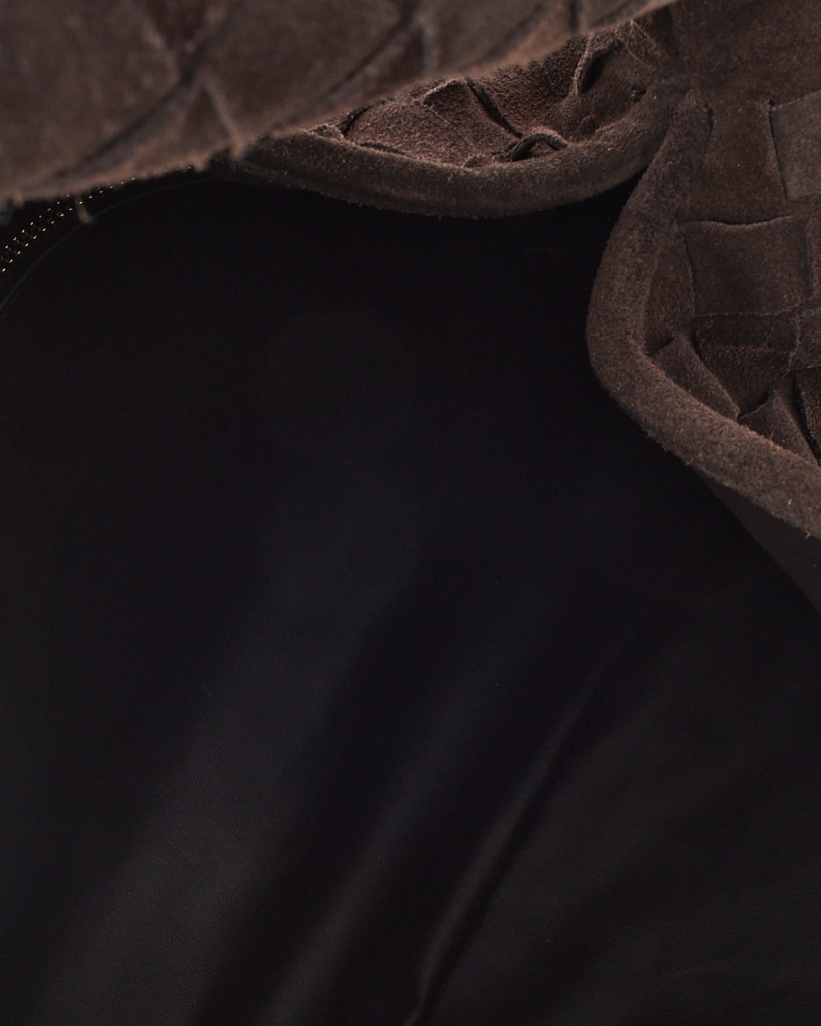 Bottega Veneta Brown Fondant Intrecciato Suede Small Hop Shoulder Bag