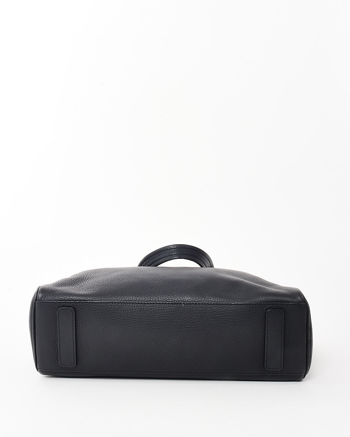 The Row Black Grained Leather Soft Bowling Tote Bag w/ Strap