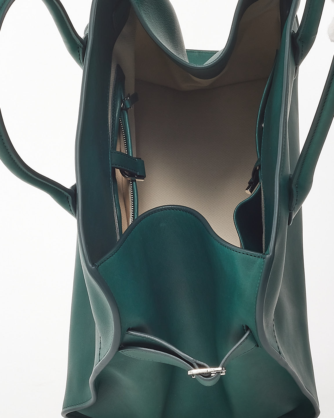 The Row Cyprus Green Smooth Leather Soft Margaux 15 Bag