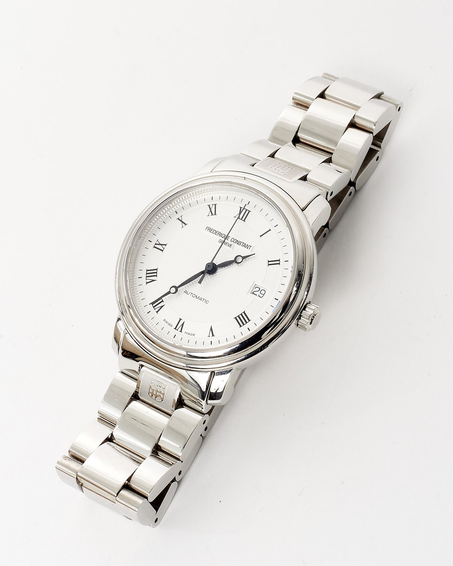 Frederique Constant Silver Steel 36mm Roman Numerals Automatic Watch FC303MC