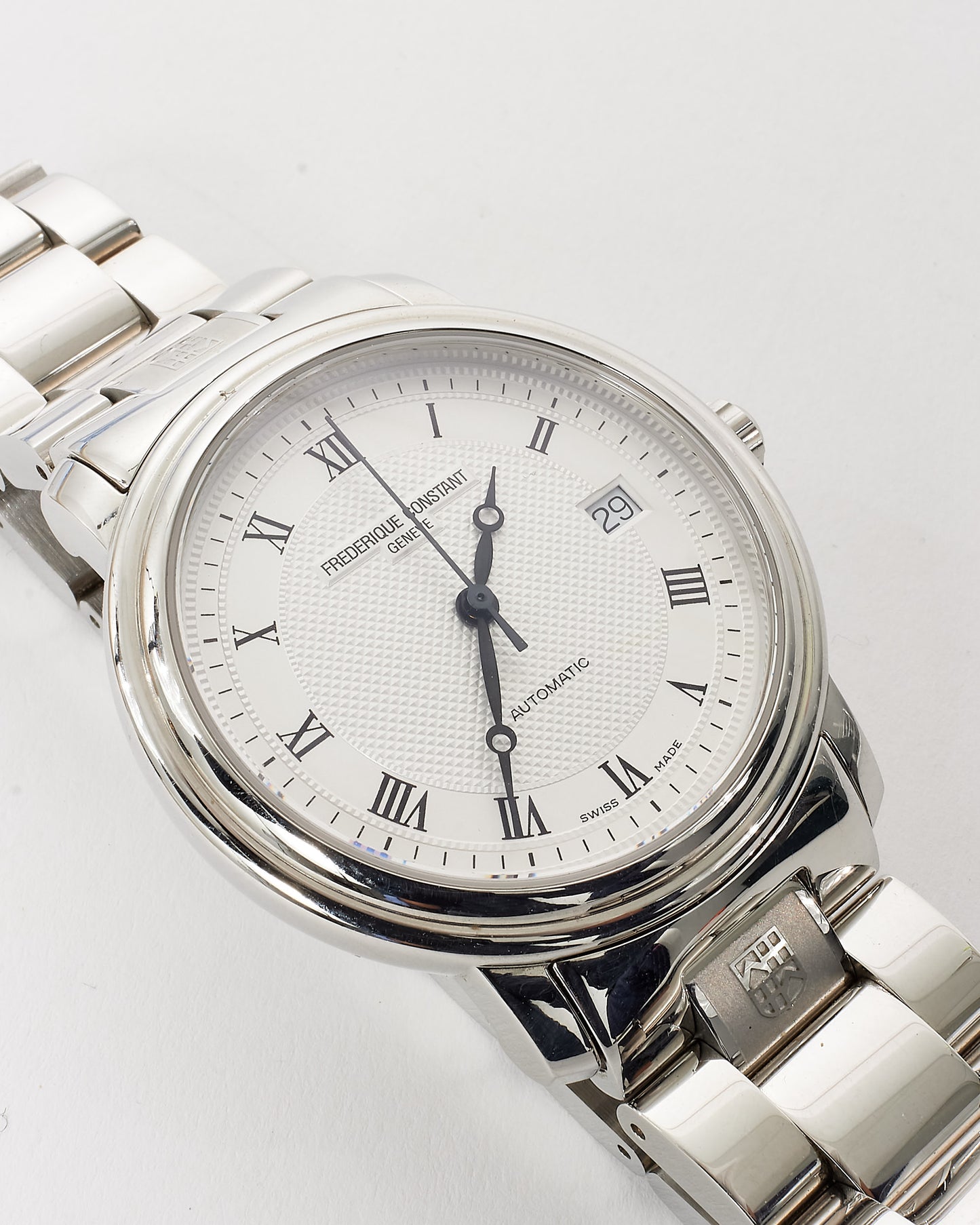 Frederique Constant Silver Steel 36mm Roman Numerals Automatic Watch FC303MC