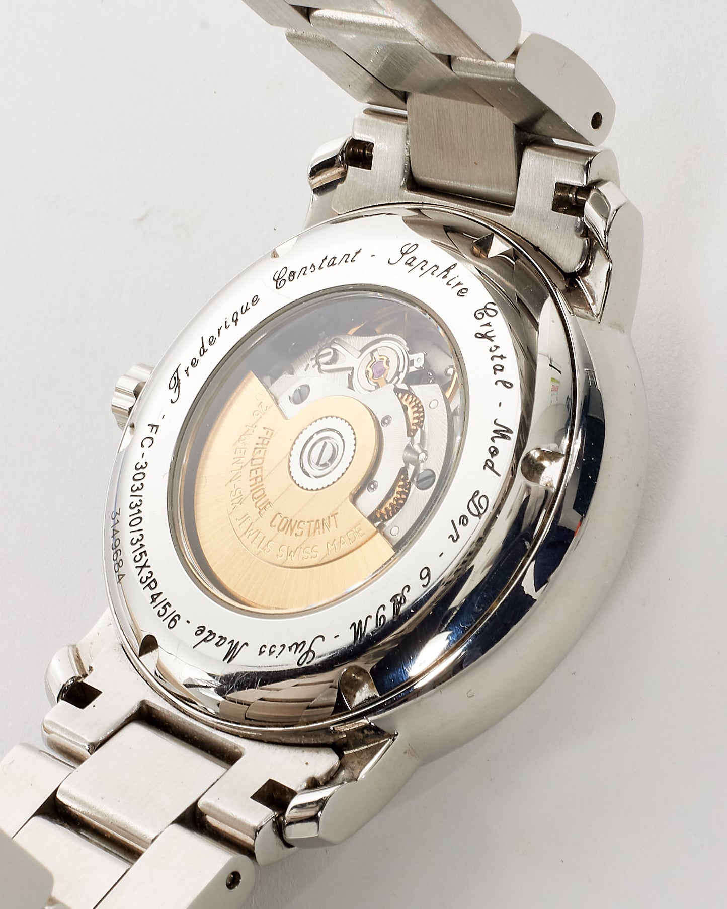 Frederique Constant Silver Steel 36mm Roman Numerals Automatic Watch FC303MC