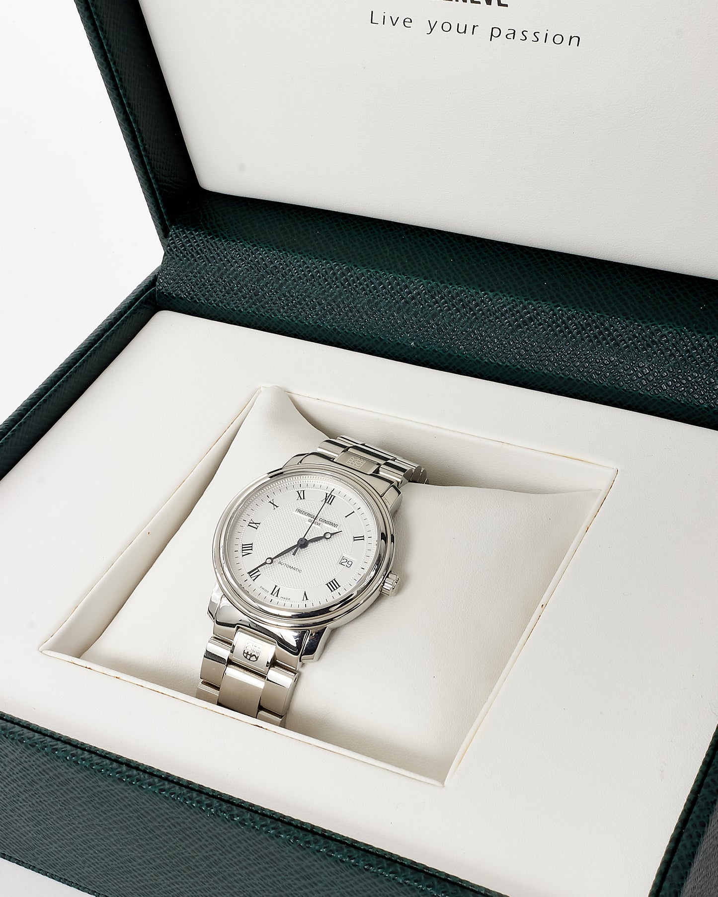 Frederique Constant Silver Steel 36mm Roman Numerals Automatic Watch FC303MC