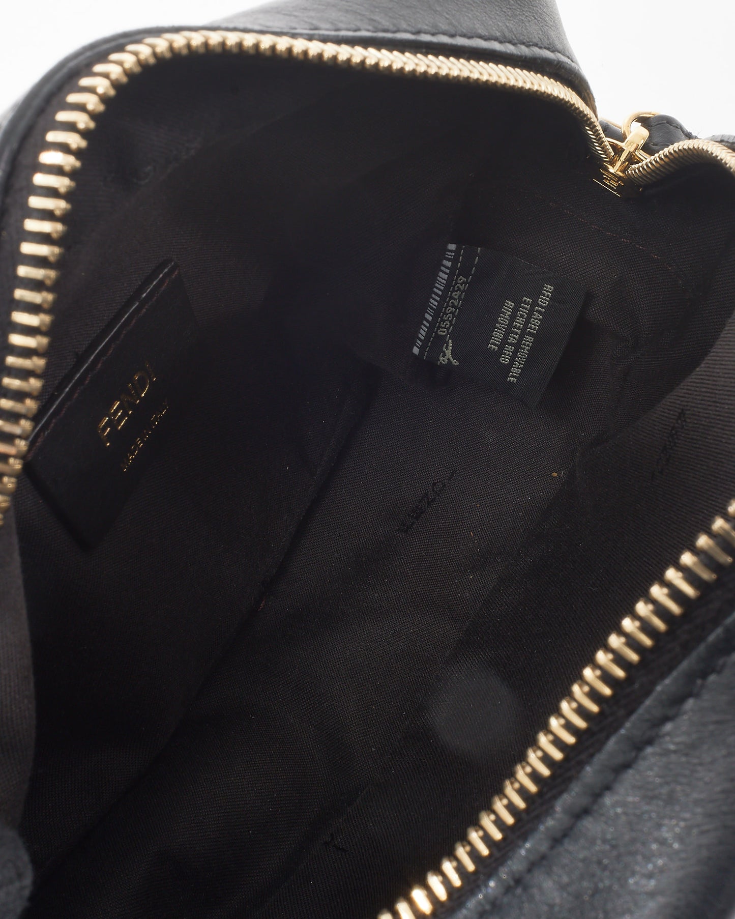 Fendi Black & Brown FF Zucca Coated Canvas FF 1974 Stamp Camera Bag