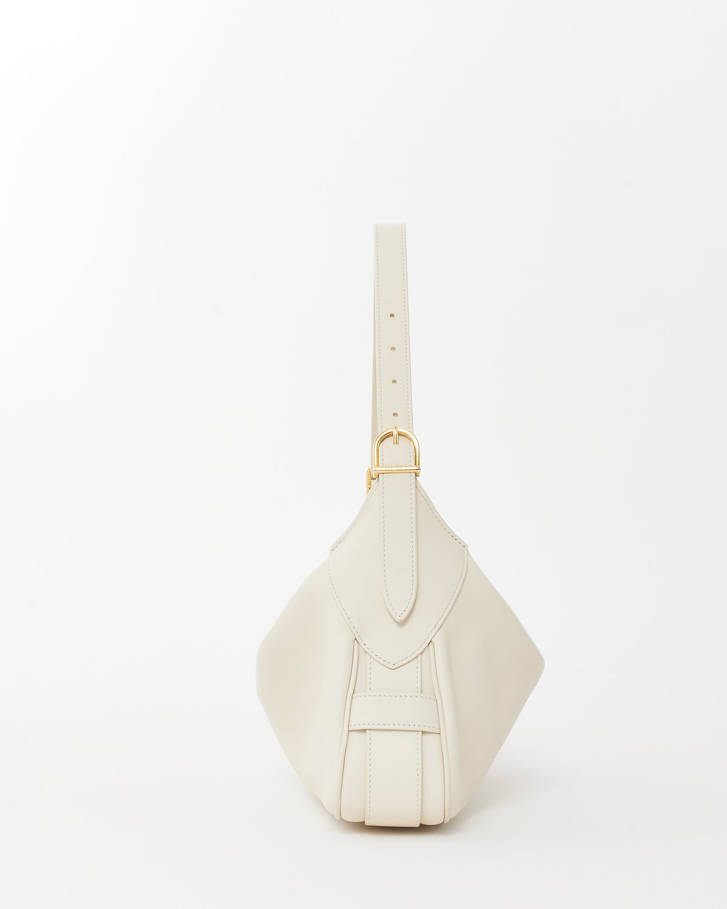 Celine White Leather Medium Romy Shoulder Bag