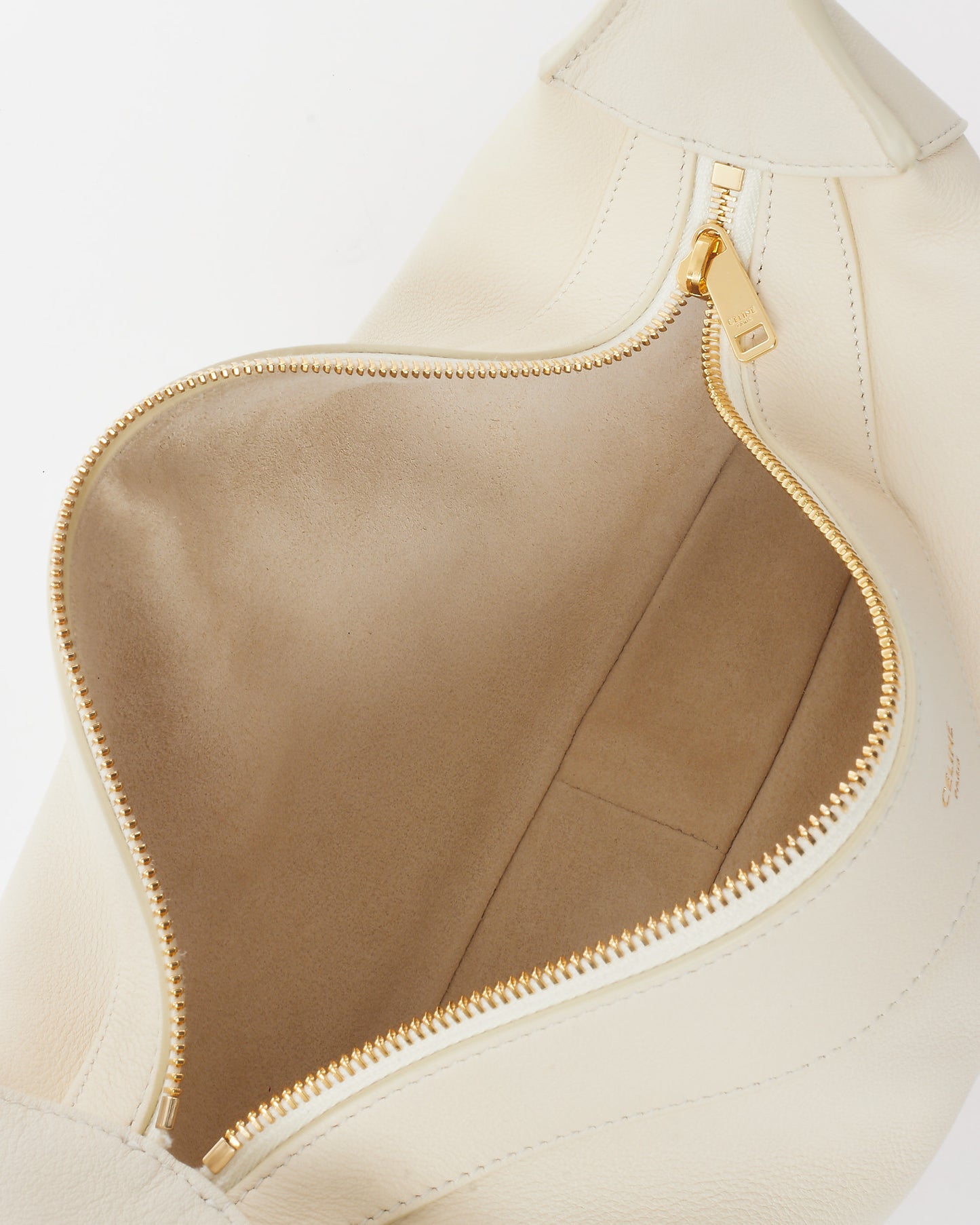 Celine White Leather Medium Romy Shoulder Bag