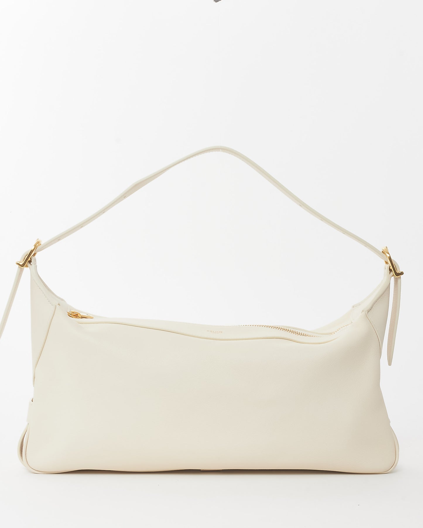 Celine White Leather Medium Romy Shoulder Bag