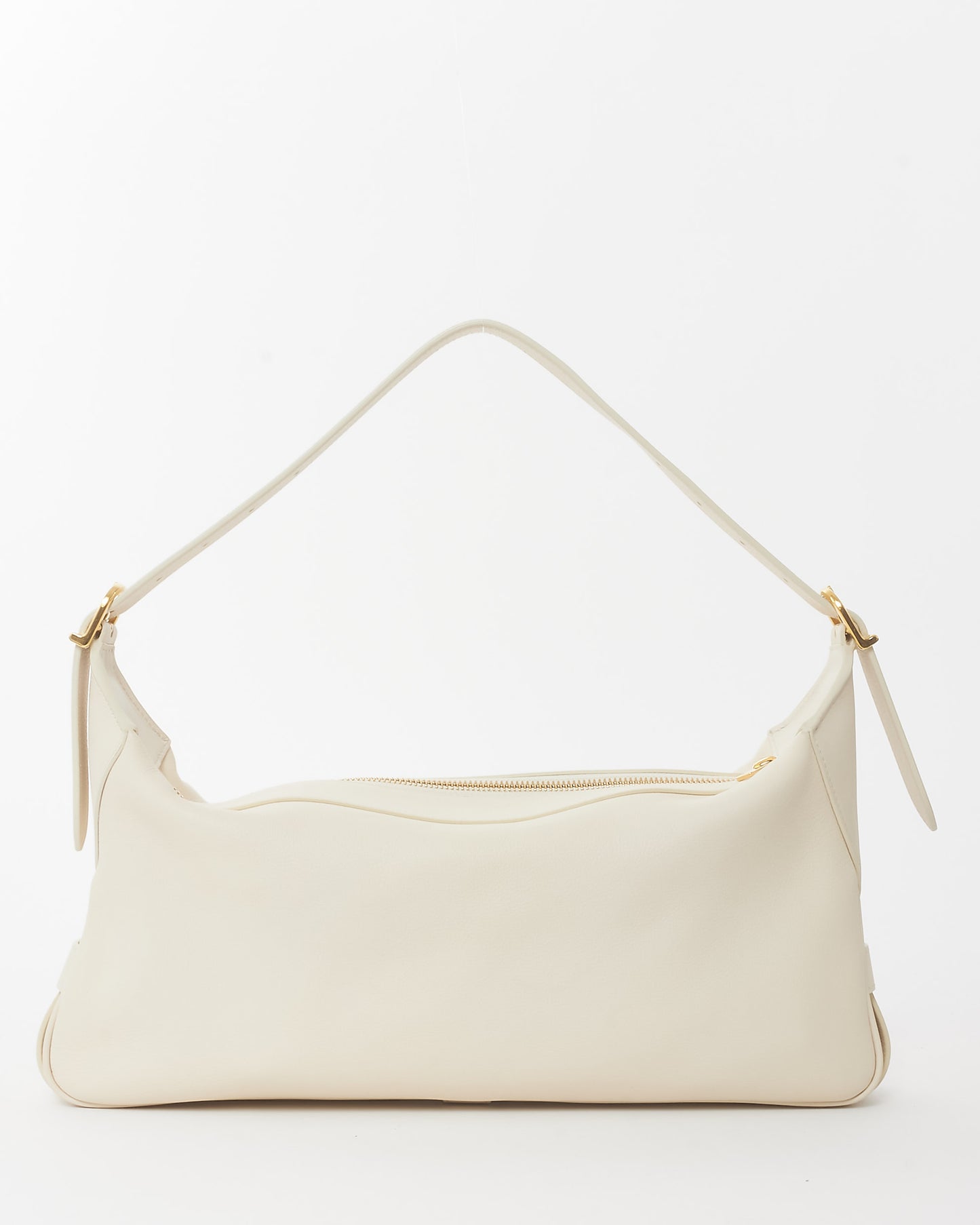 Celine White Leather Medium Romy Shoulder Bag
