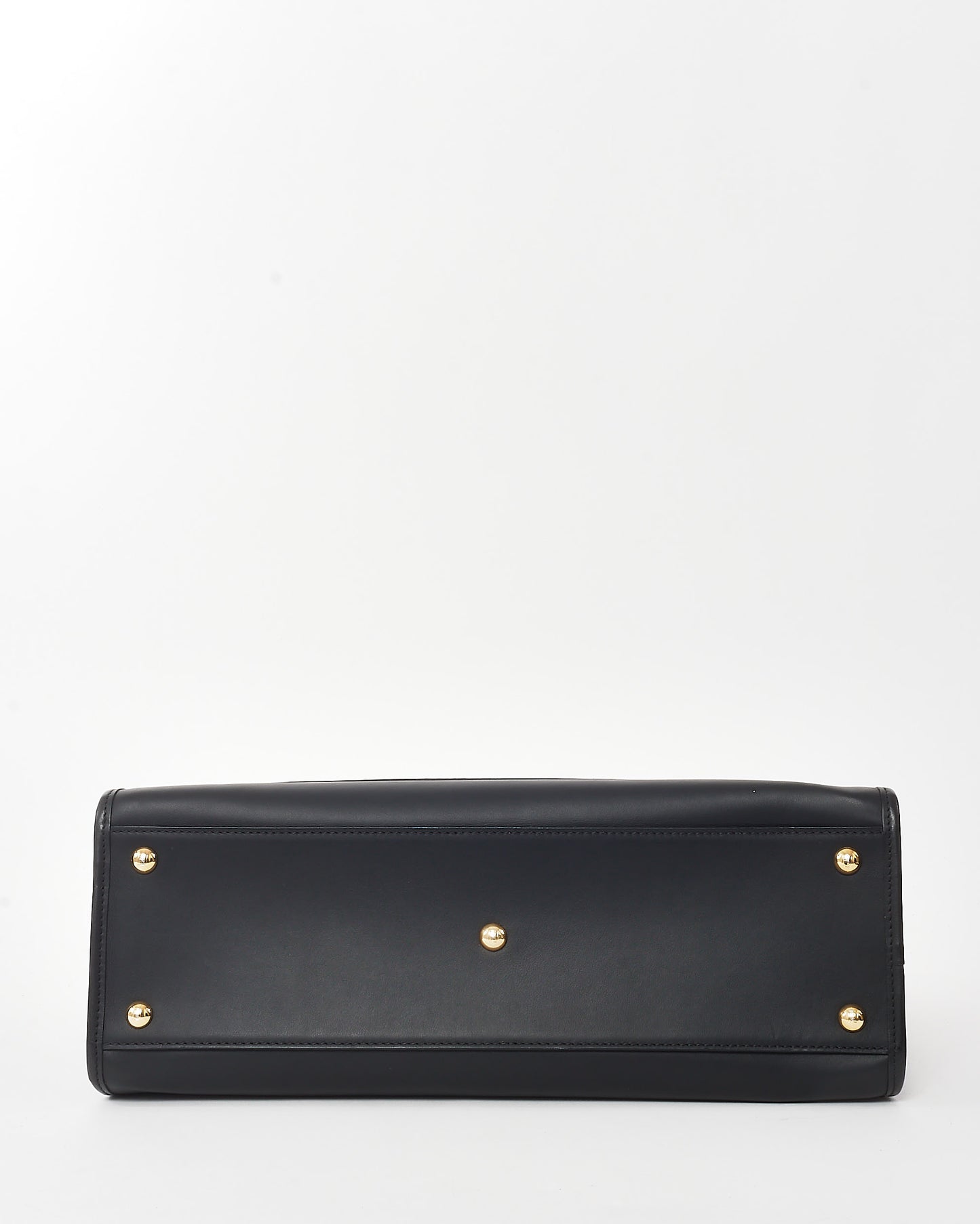 Fendi Black & Monogram FF Zucca Print Leather Runaway Tote w/ Strap