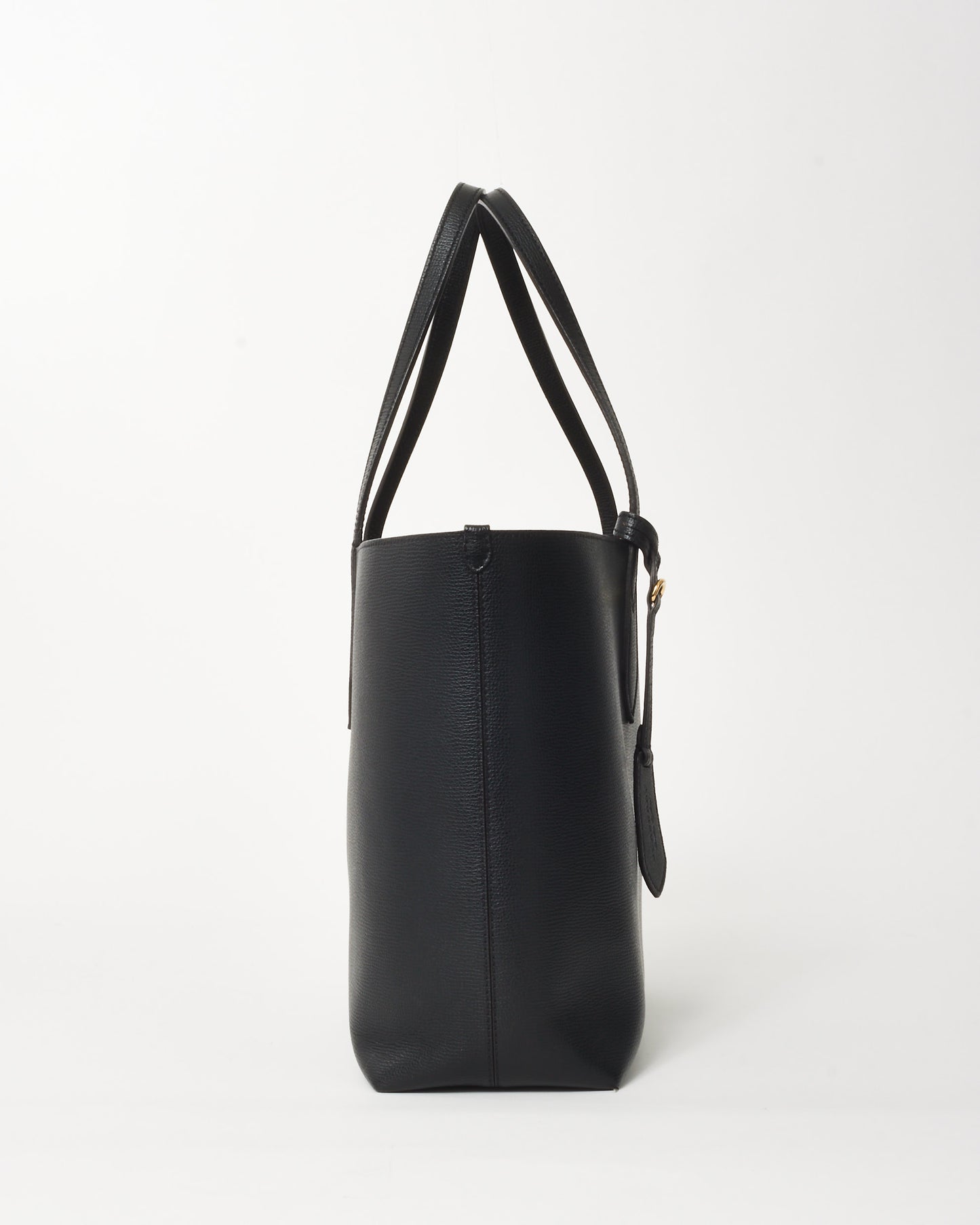 Burberry Black Leather & Beige Check Canvas Reversible Tote Bag