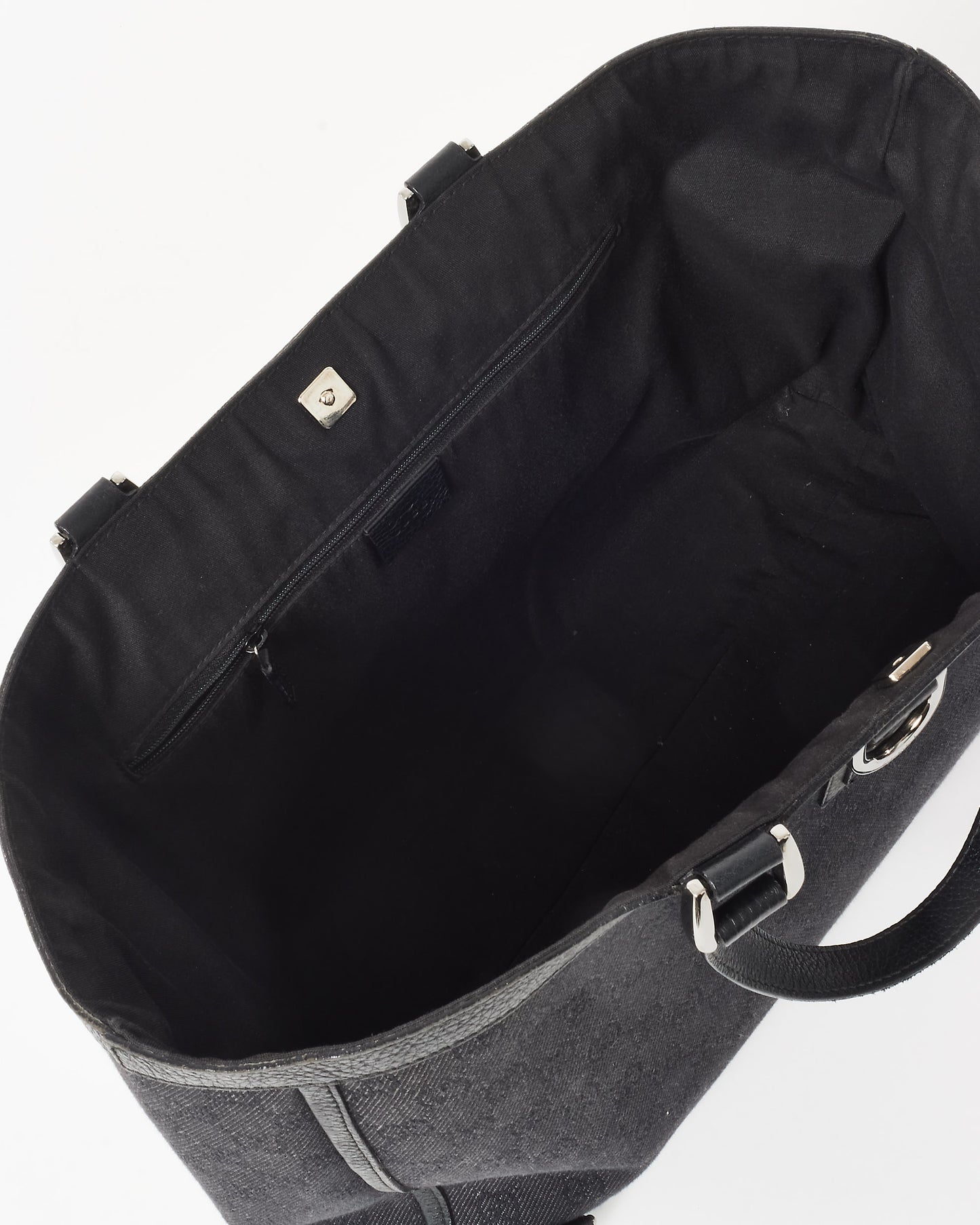 Gucci Black Monogram GG Canvas Abbey Large D-Ring Tote Bag