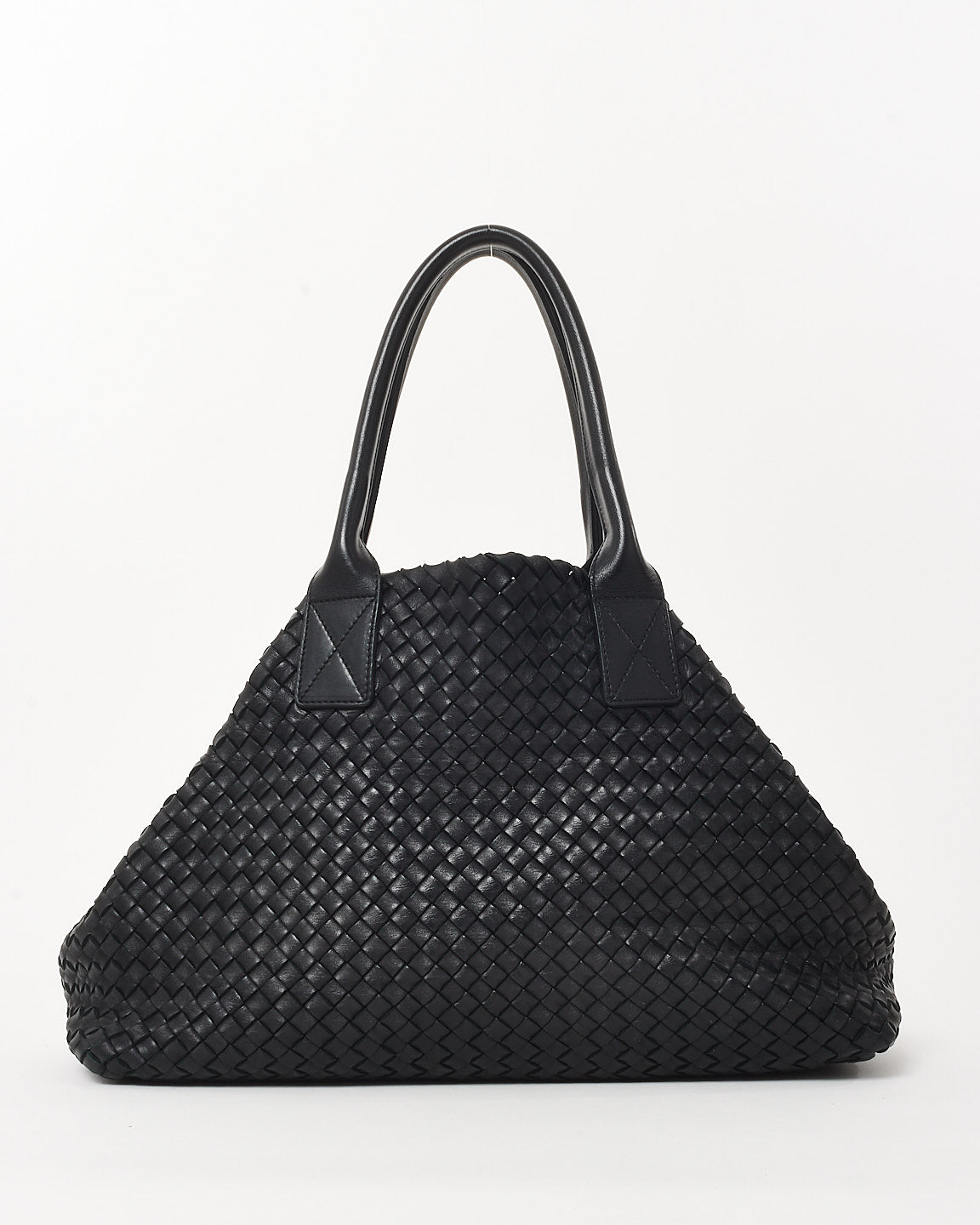 Bottega Veneta Black Intrecciato Leather Large Cabat Tote Bag