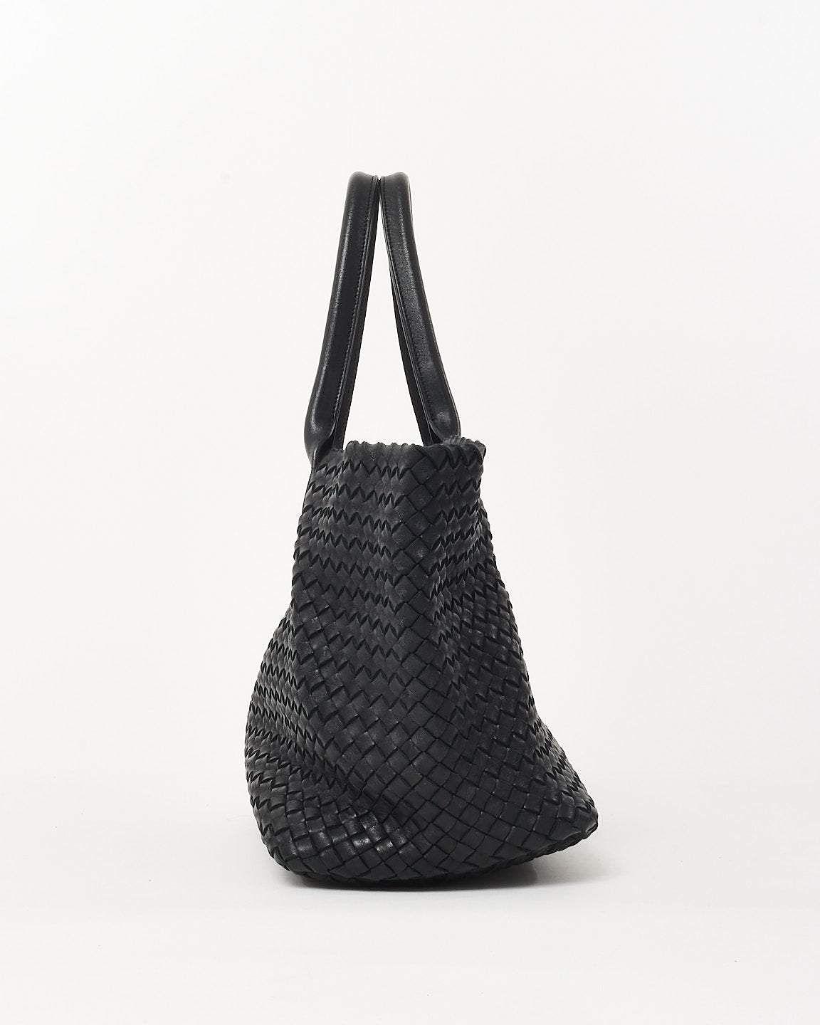 Bottega Veneta Black Intrecciato Leather Large Cabat Tote Bag