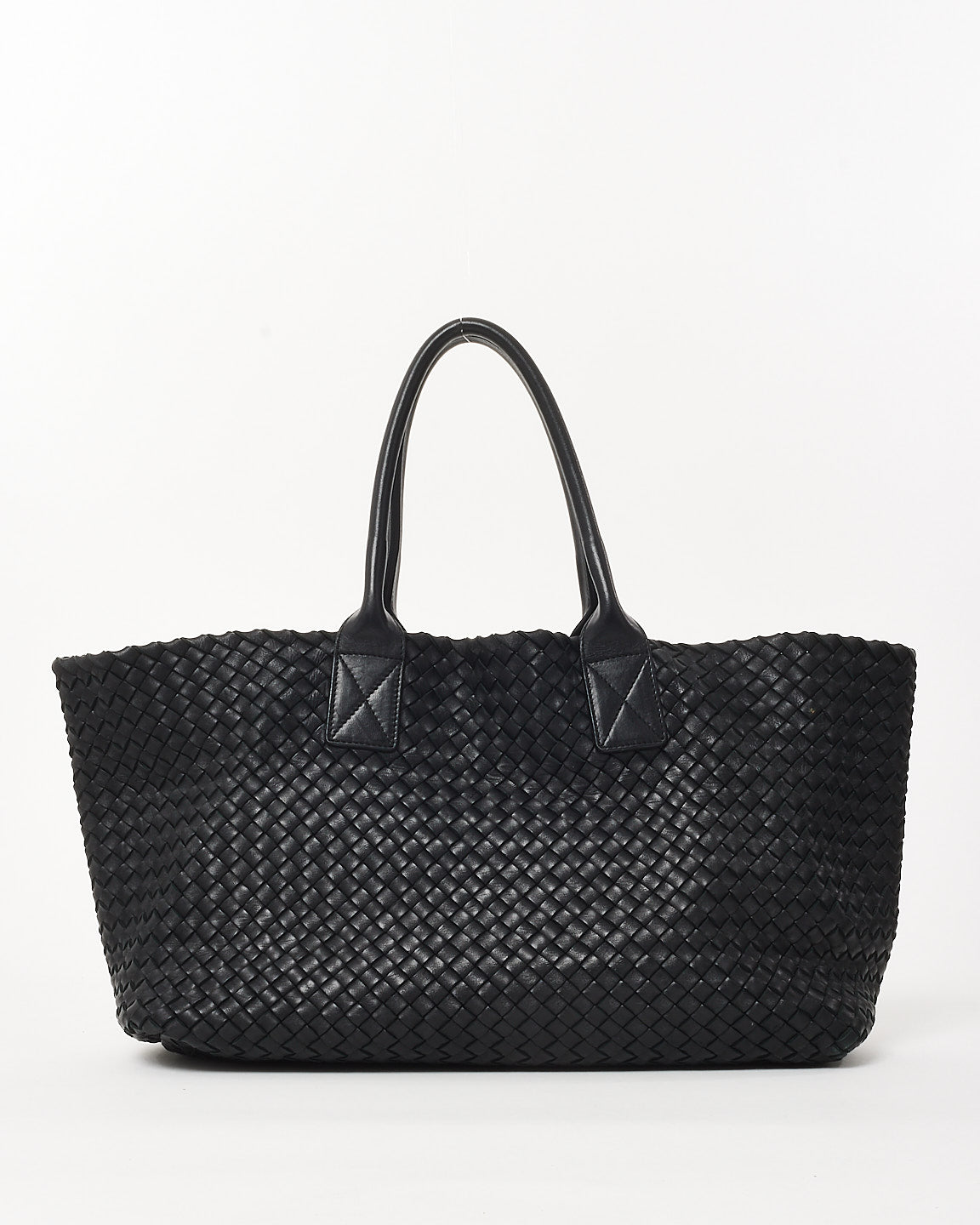 Bottega Veneta Black Intrecciato Leather Large Cabat Tote Bag