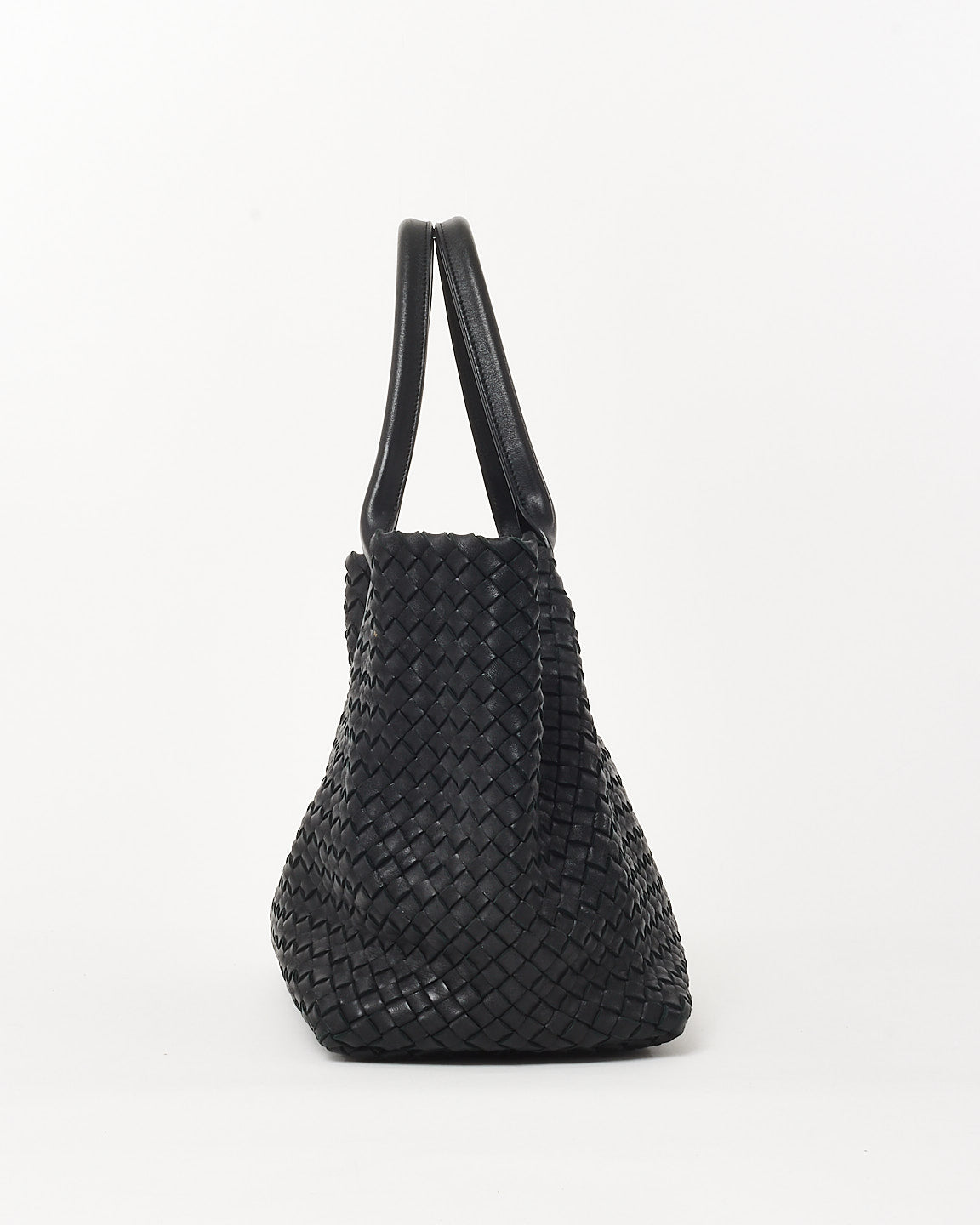 Bottega Veneta Black Intrecciato Leather Large Cabat Tote Bag