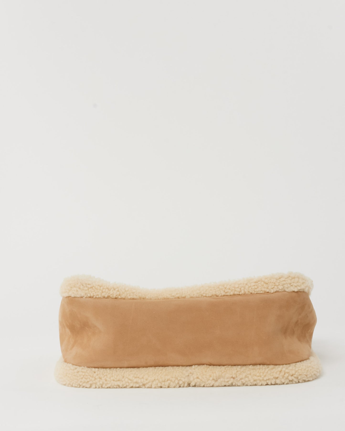 Saint Laurent Tan/Cream Nubuck And Shearling Medium Niki Shoulder Bag