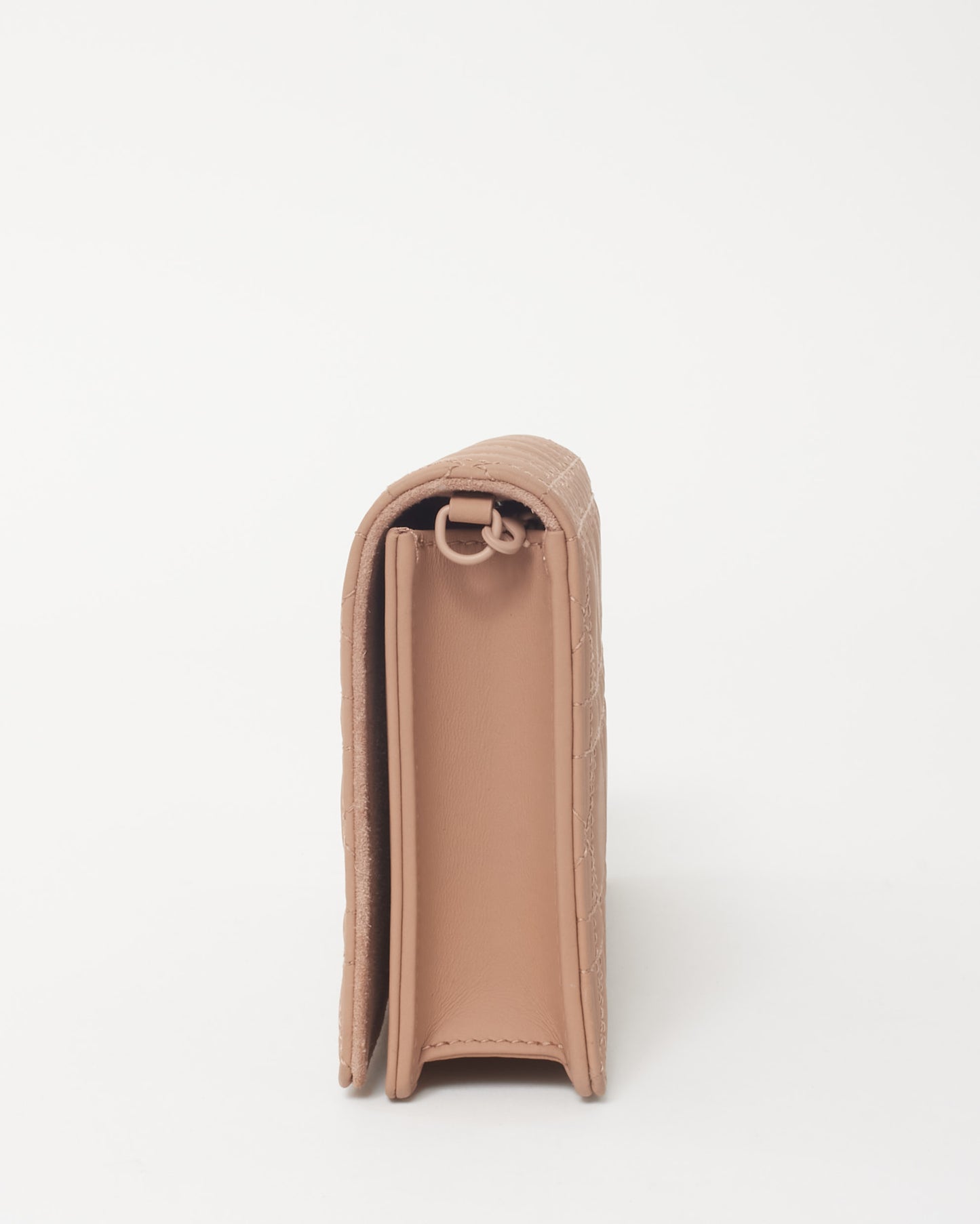 Dior Beige Ultra Matte Cannage Leather Wallet on Chain Crossbody Bag