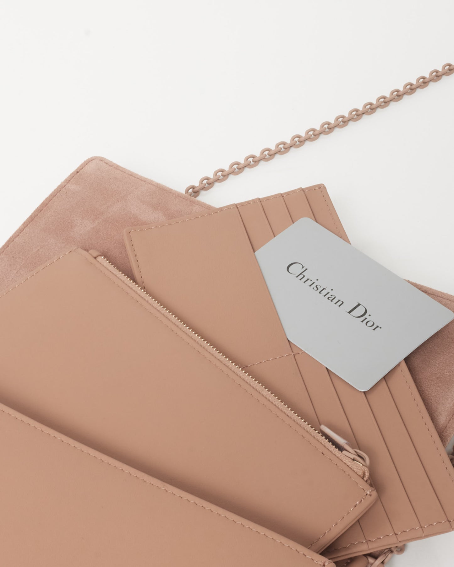 Dior Beige Ultra Matte Cannage Leather Wallet on Chain Crossbody Bag