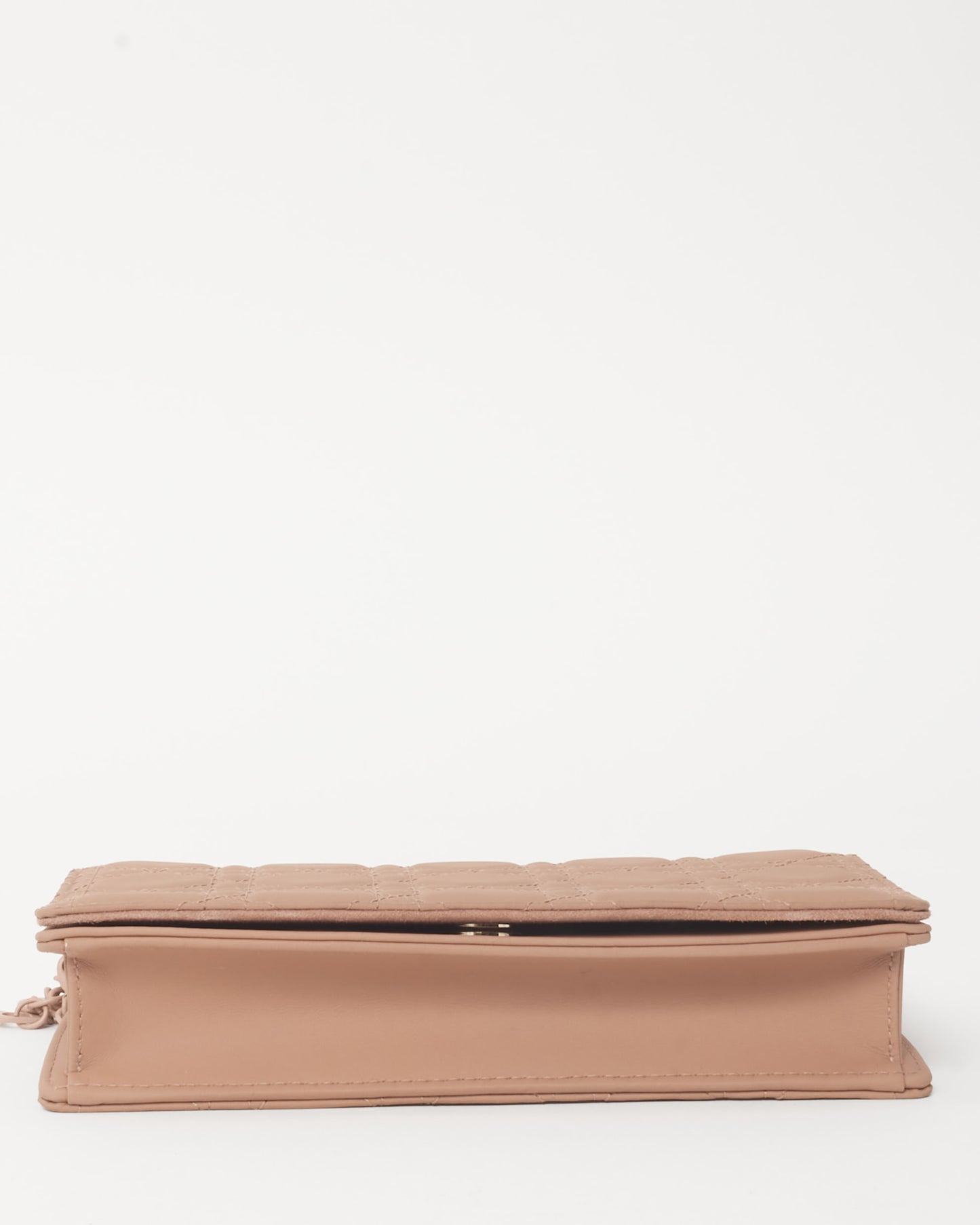 Dior Beige Ultra Matte Cannage Leather Wallet on Chain Crossbody Bag