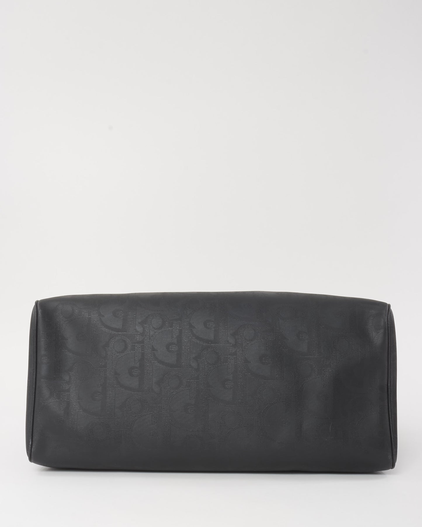 Dior Vintage Black Logo Embossed Diorissimo PVC Duffle Bag