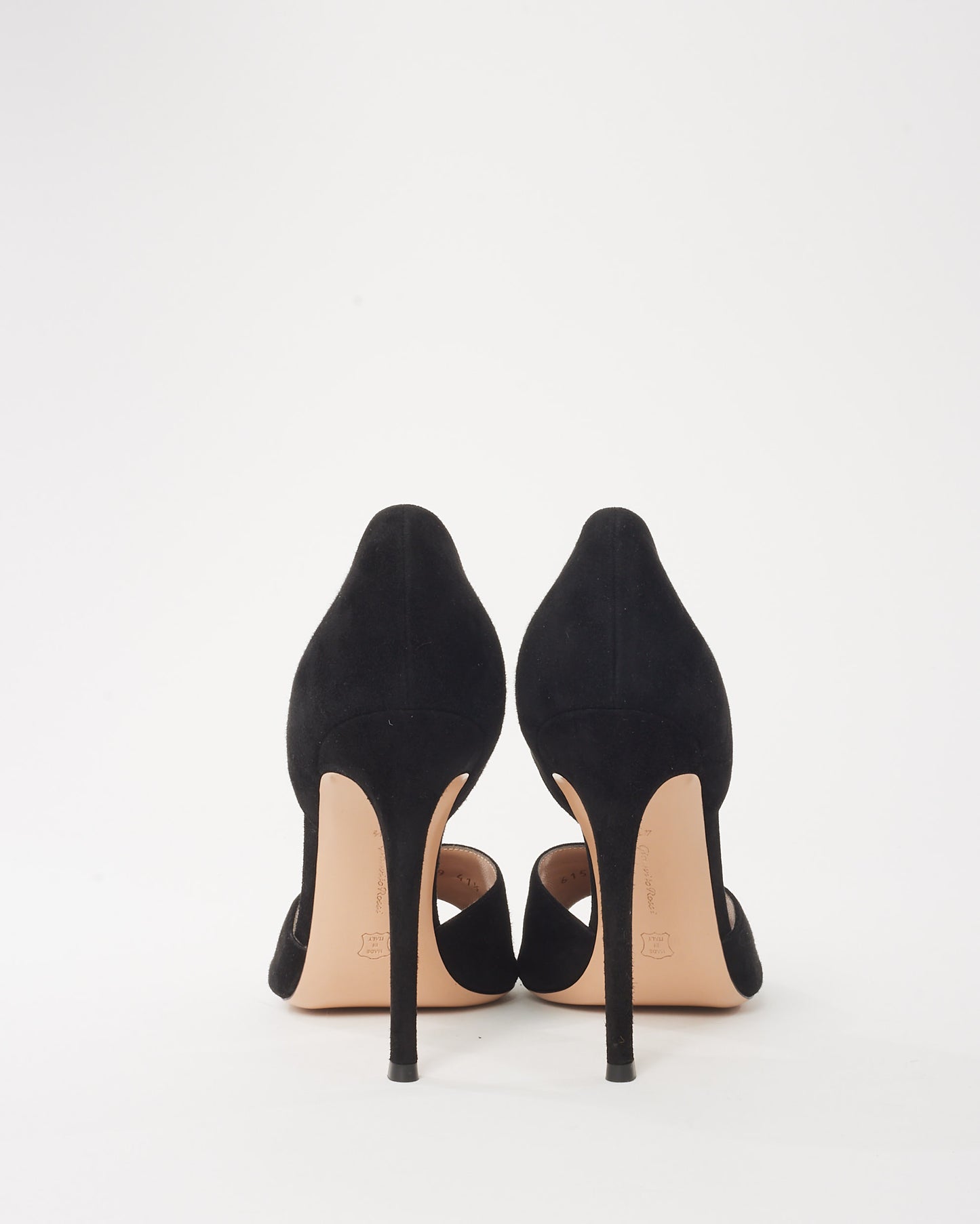 Gianvito Rossi Black Suede Open-Toe Camnero Pumps - 41.5