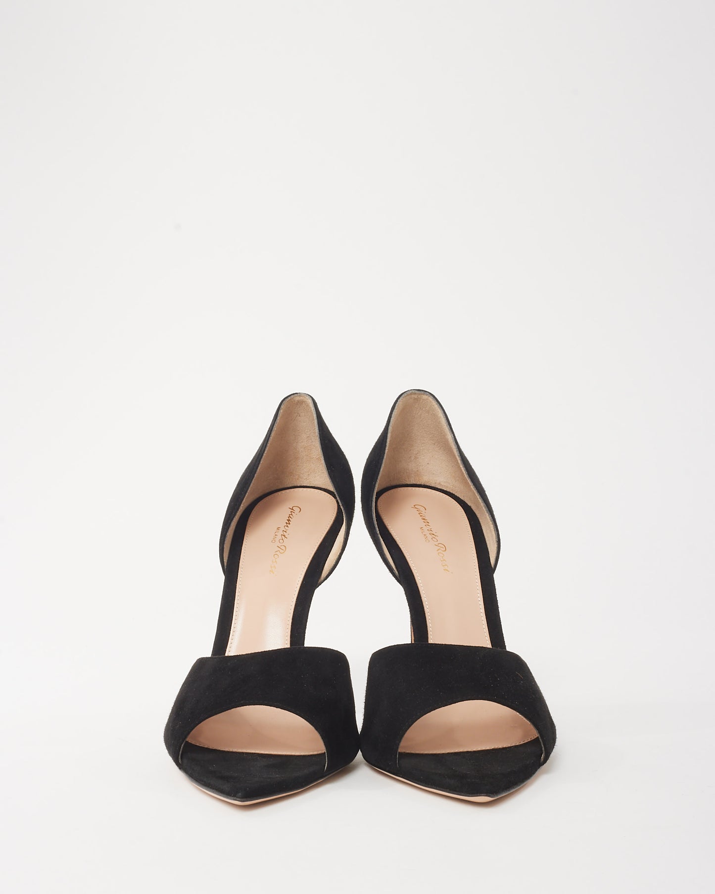 Gianvito Rossi Black Suede Open-Toe Camnero Pumps - 41.5