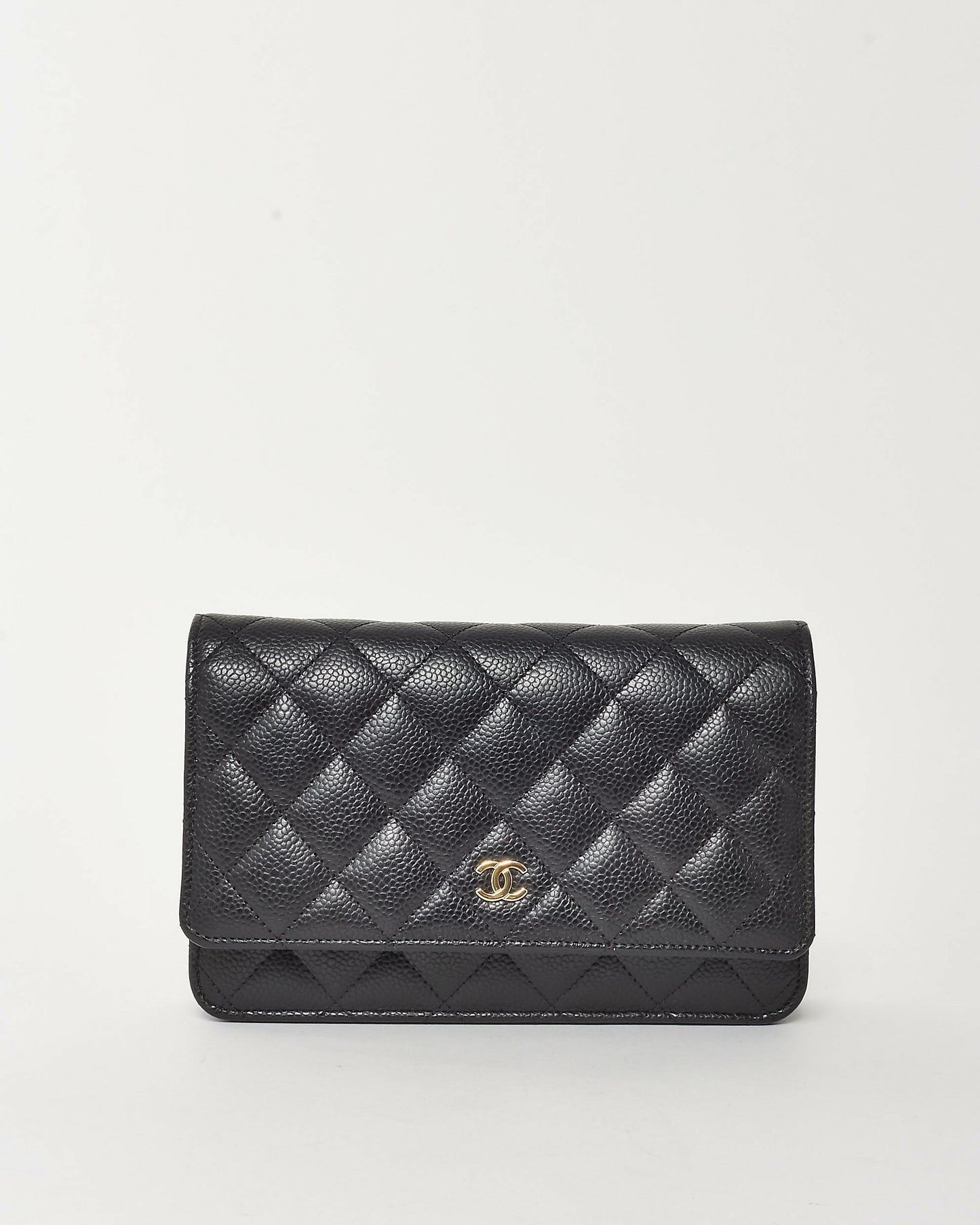Chanel Black Caviar Leather WOC Wallet on Chain Crossbody Bag GHW