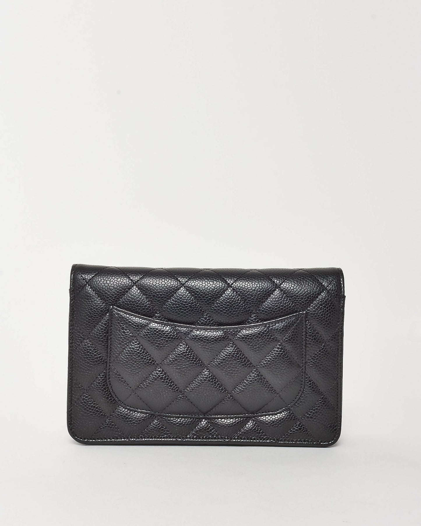 Chanel Black Caviar Leather WOC Wallet on Chain Crossbody Bag GHW