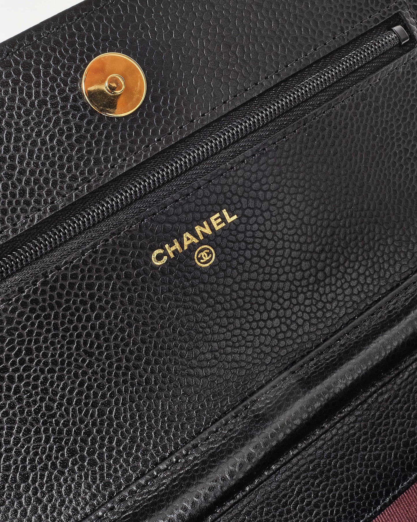 Chanel Black Caviar Leather WOC Wallet on Chain Crossbody Bag GHW