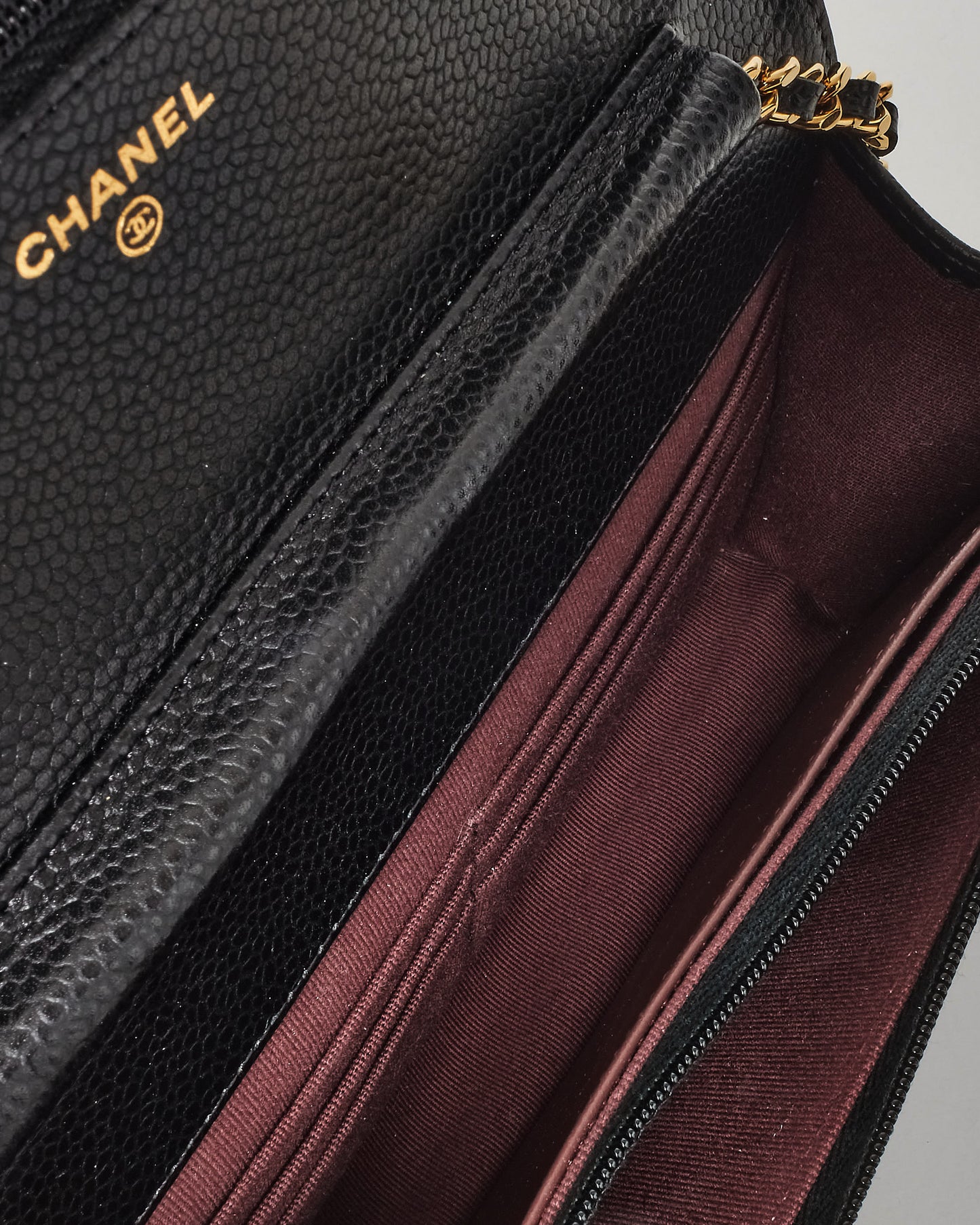 Chanel Black Caviar Leather WOC Wallet on Chain Crossbody Bag GHW