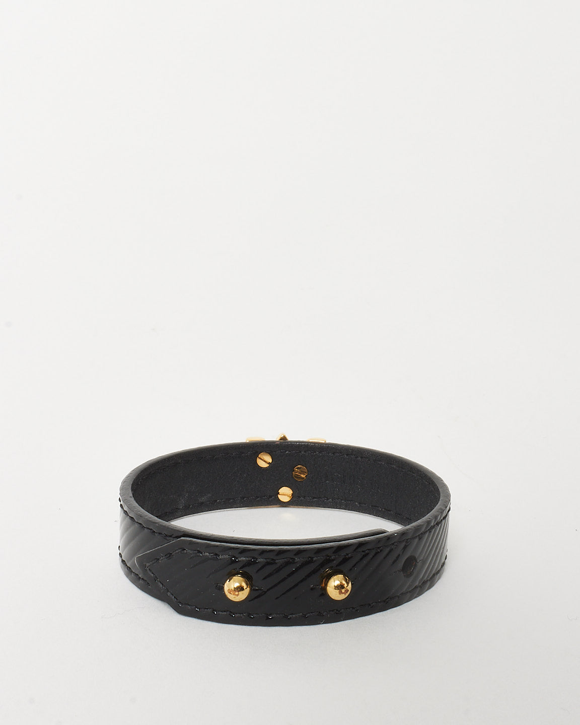 Louis Vuitton Black Leather Epi LV Twist Logo Bracelet