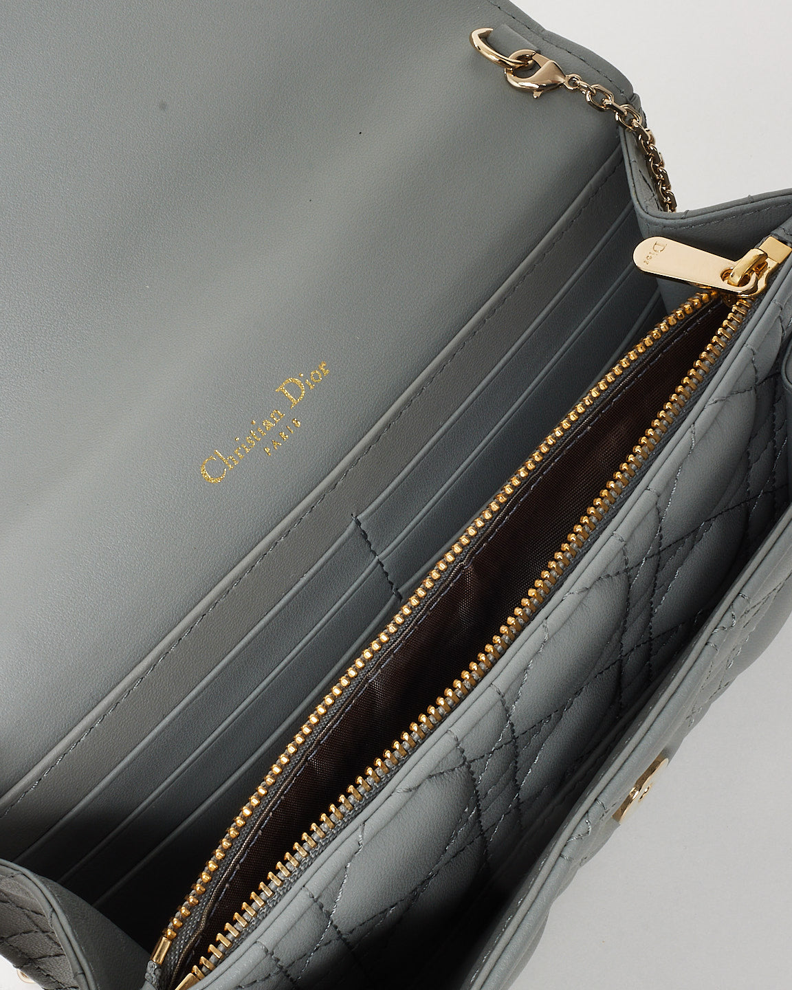 Dior Grey Cannage Lambskin Leather My Dior Daily Pouch Crossbody Bag