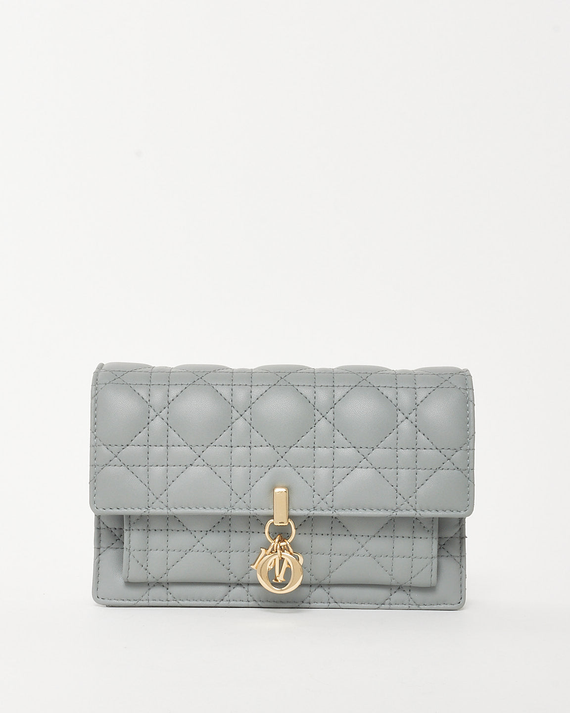 Dior Grey Cannage Lambskin Leather My Dior Daily Pouch Crossbody Bag