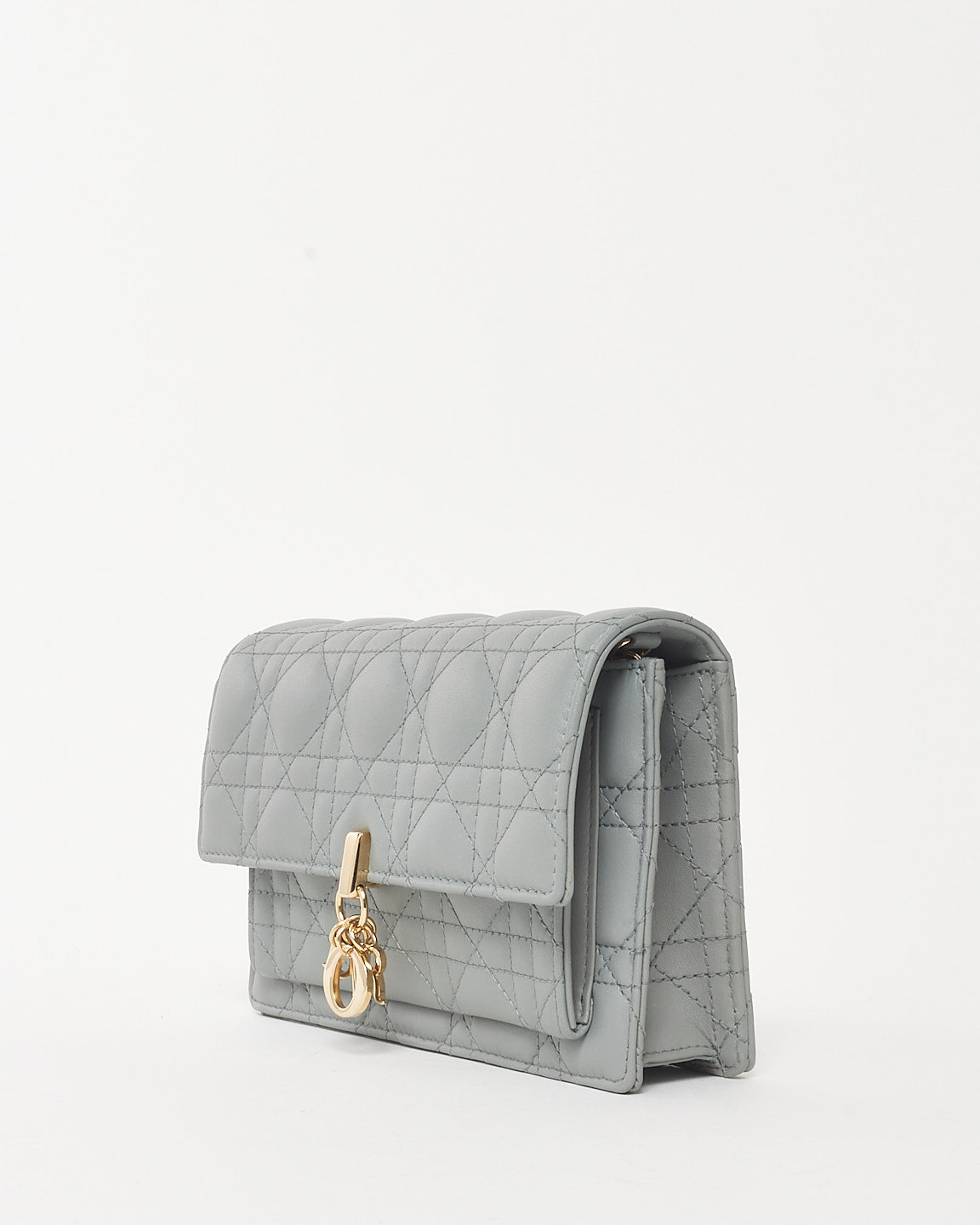 Dior Grey Cannage Lambskin Leather My Dior Daily Pouch Crossbody Bag