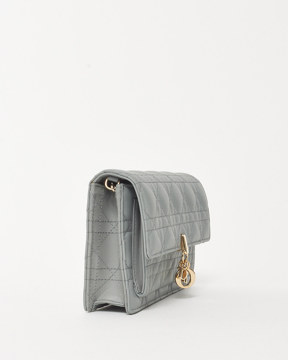 Dior Grey Cannage Lambskin Leather My Dior Daily Pouch Crossbody Bag