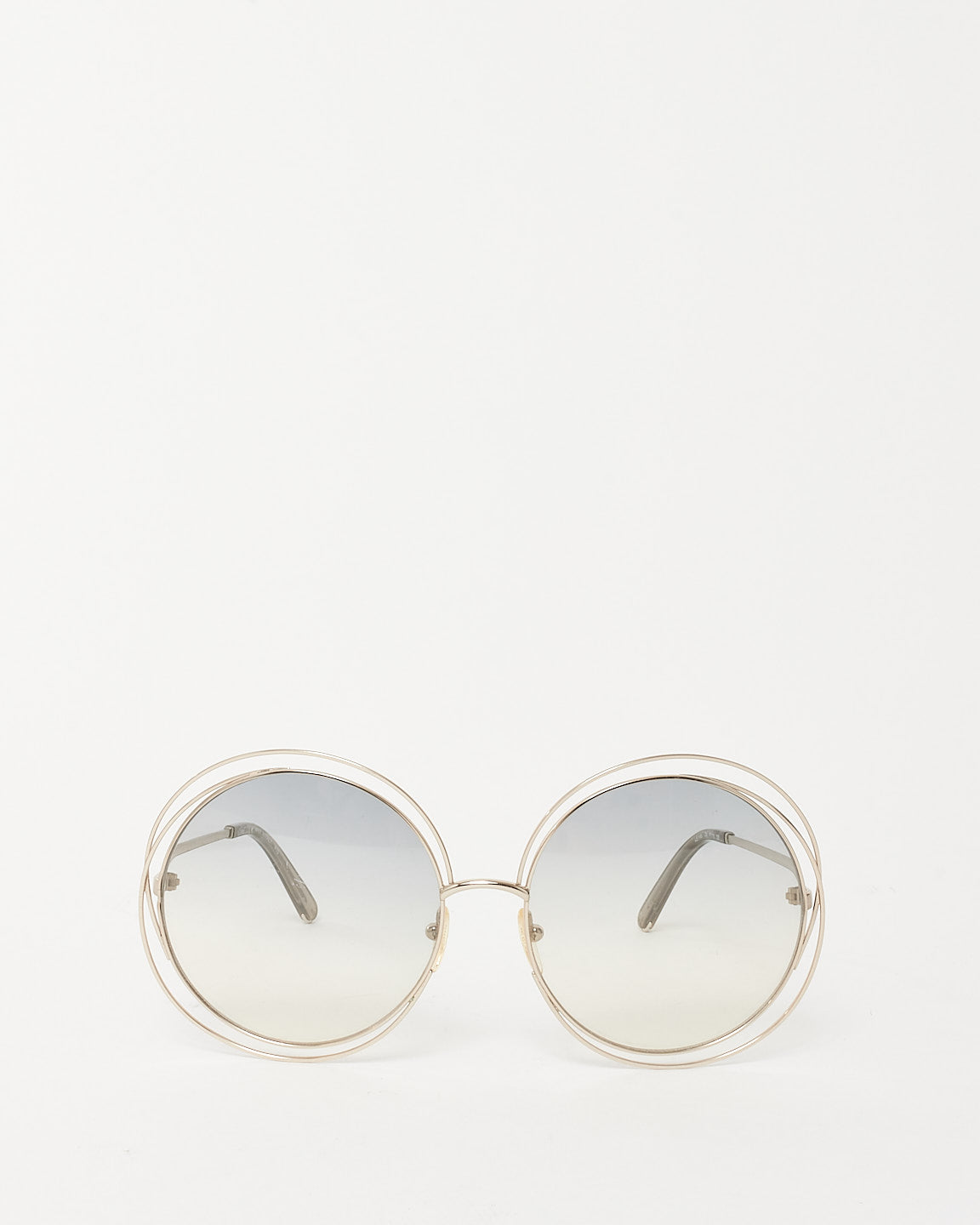 Chloé Silver Metal Round Frame Sunglasses CE114SD