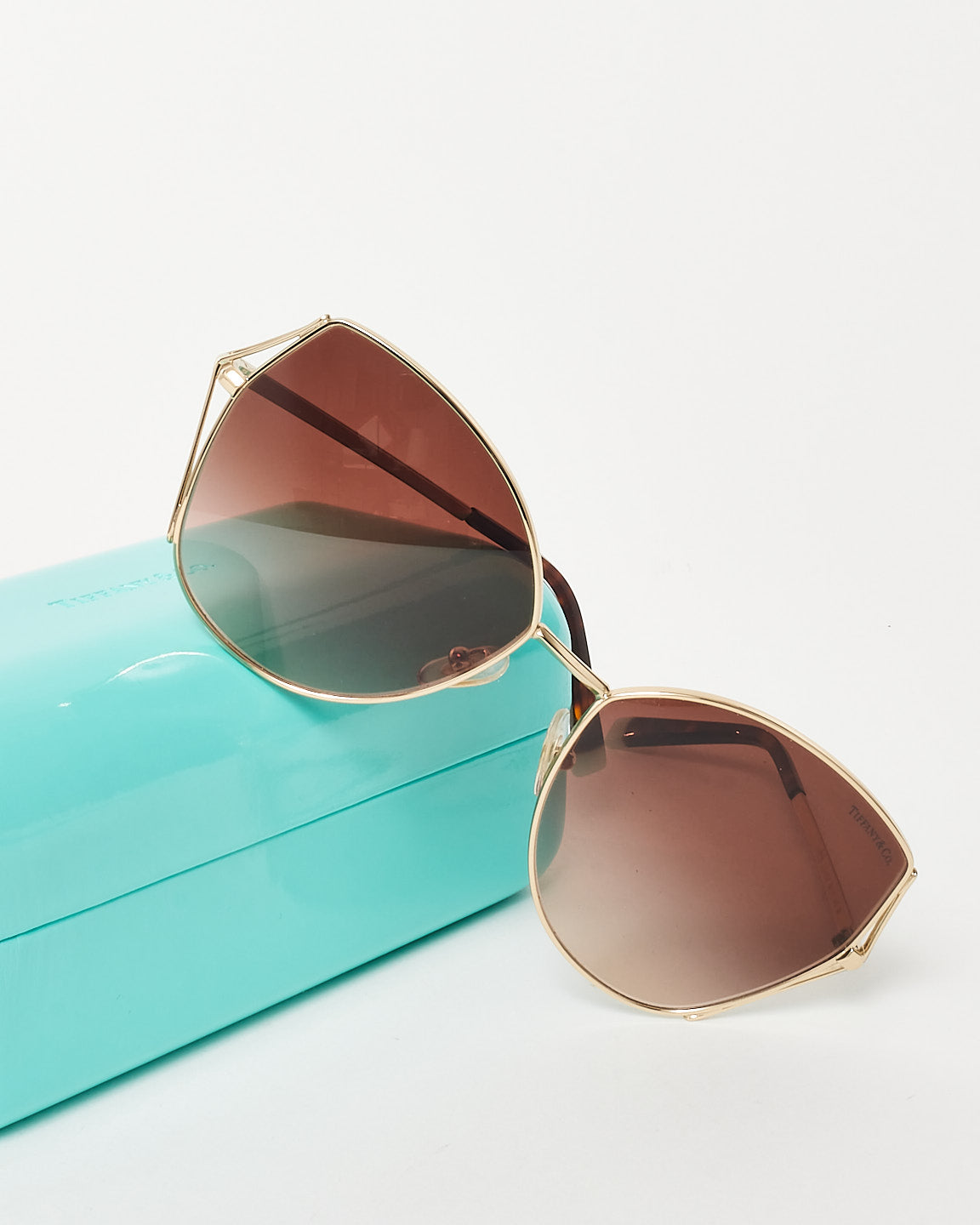 Tiffany & Co. Gold/Brown Gradient Lens TF3072 Butterfly Sunglasses