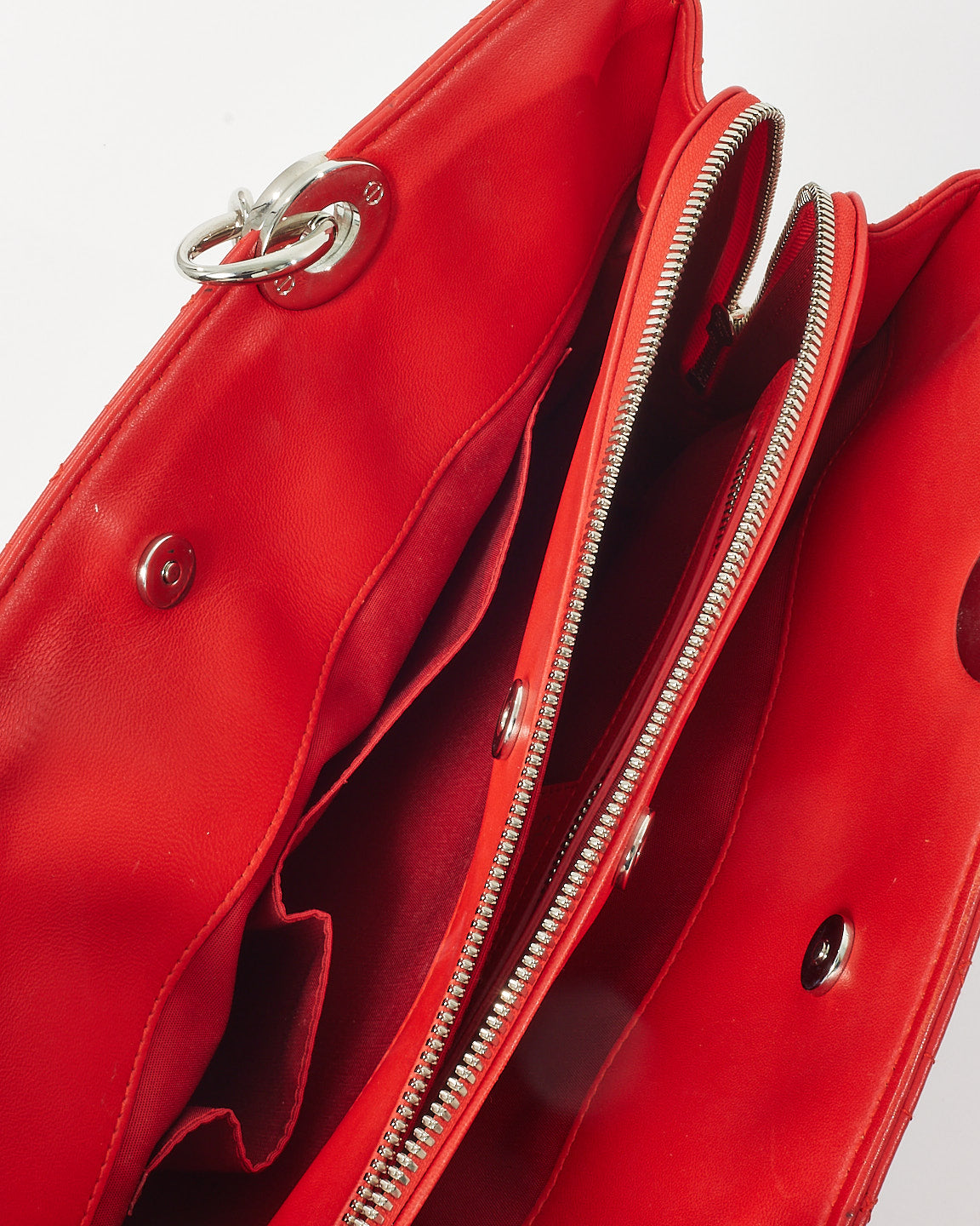 Dior Red Cannage Leather Dior Soft Shopping Tote SHW