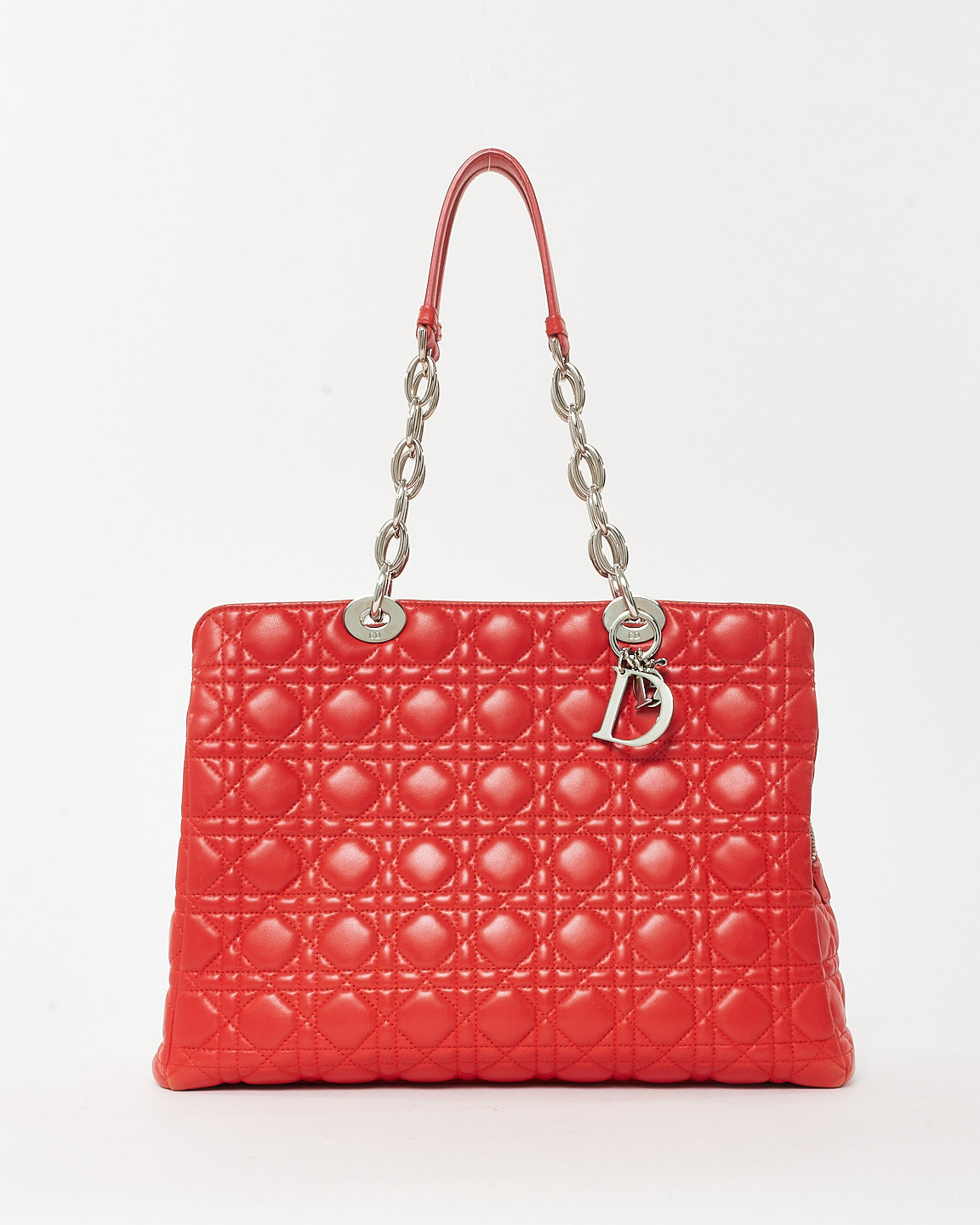 Dior Red Cannage Leather Dior Soft Shopping Tote SHW
