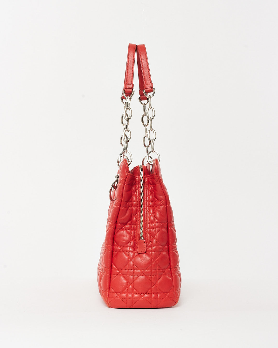 Dior Red Cannage Leather Dior Soft Shopping Tote SHW