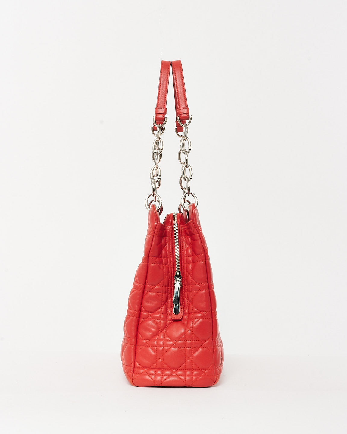 Dior Red Cannage Leather Dior Soft Shopping Tote SHW