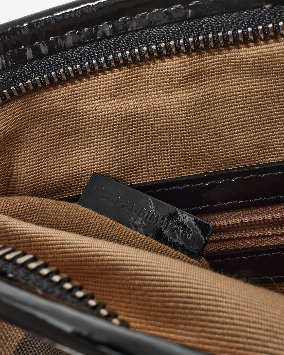 Burberry Beige Nova Check Coated Canvas Black Patent Trim Dryden Crossbody Bag