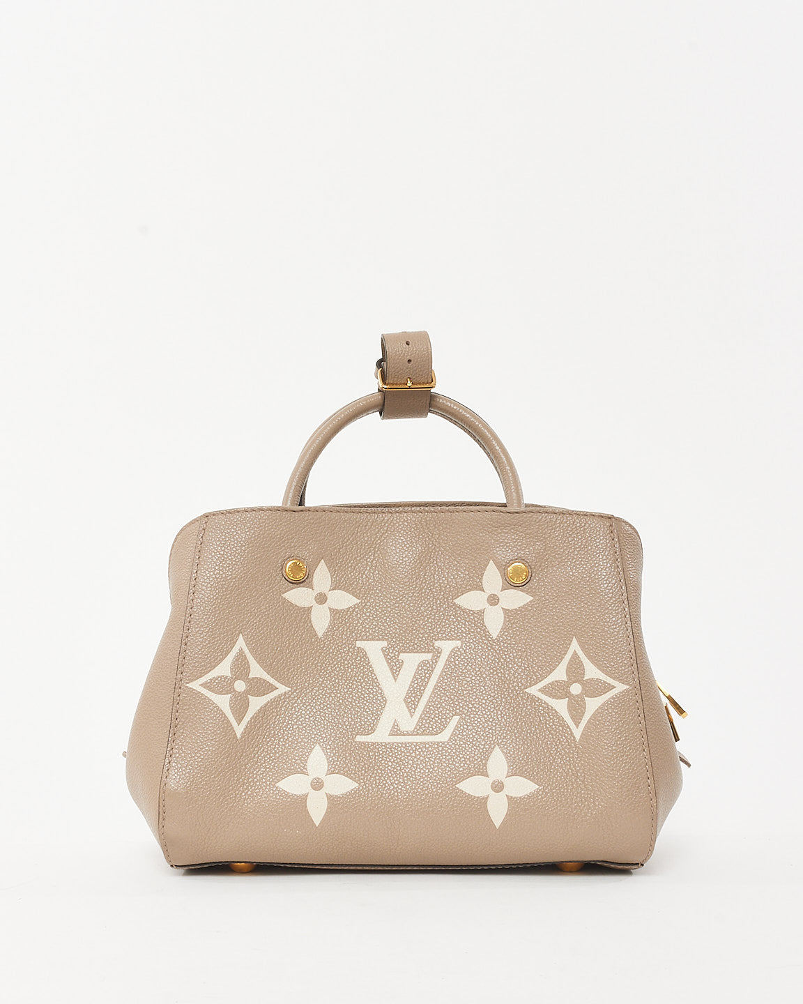Louis Vuitton Grey Tourterelle/Crème Empreinte Monogram Giant Montaigne BB