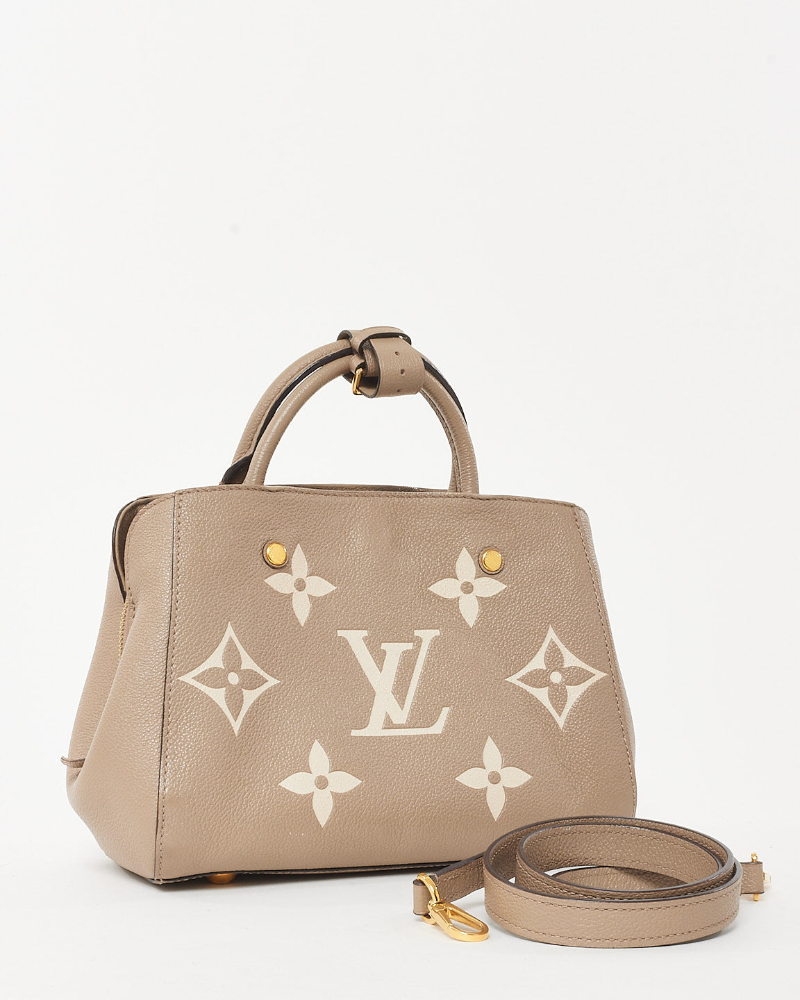 Louis Vuitton Grey Tourterelle/Crème Empreinte Monogram Giant Montaigne BB