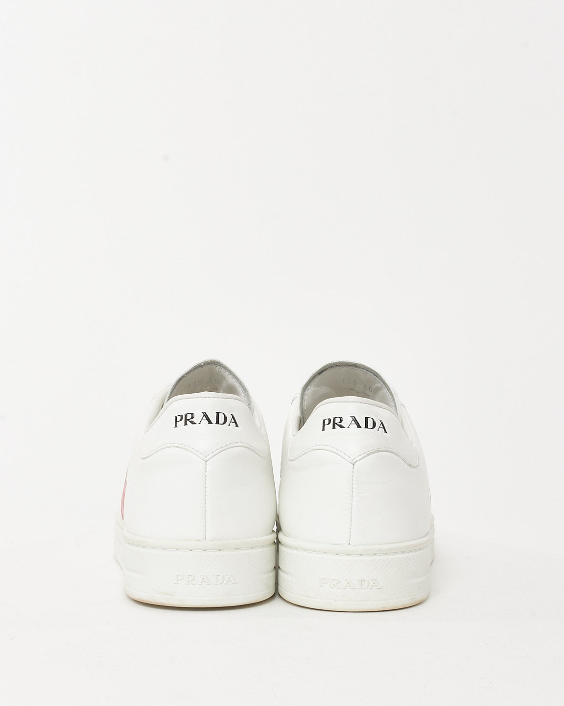 Prada White Leather Red Stripe Logo New Avenue Sneakers - 40